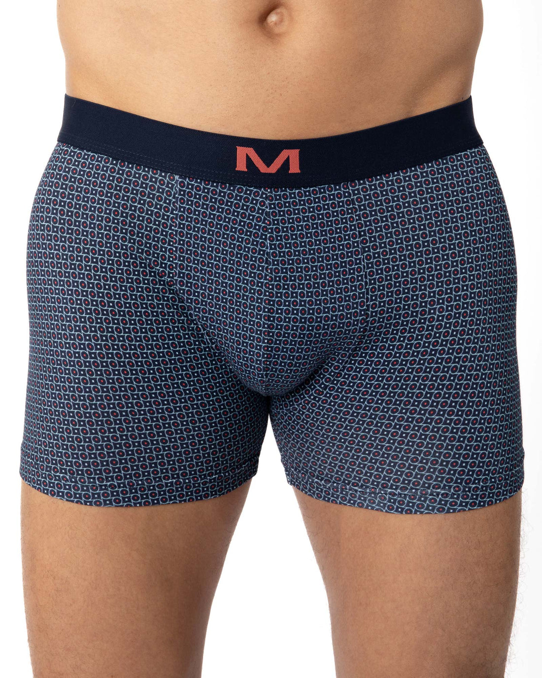 Lot de 2 Shortys en Coton BIO Stretch MARINE et ORANGE G262.2