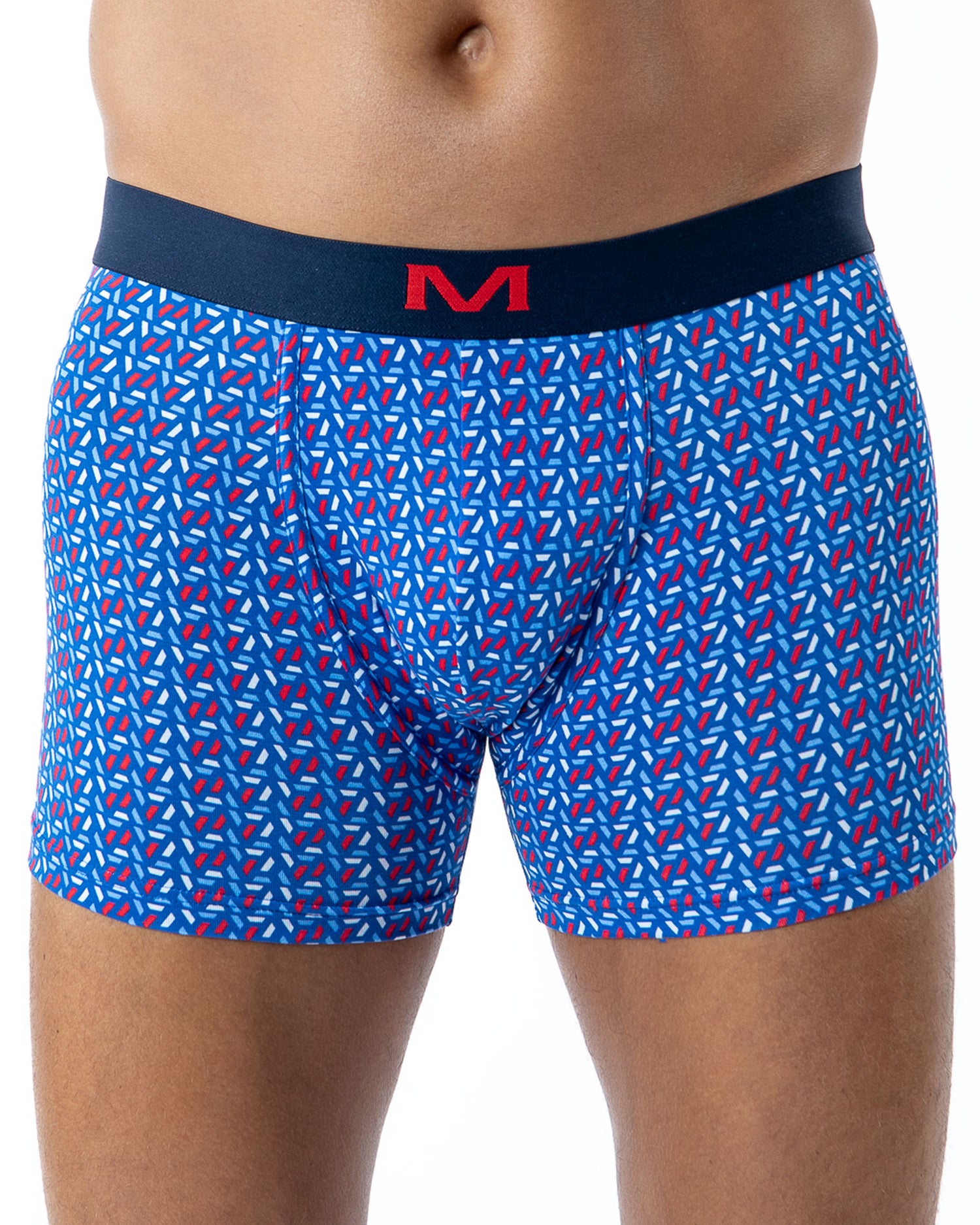 Lot de 3 Boxers en Coton organique Stretch BLEU/ROUGE/IMPRIME H294.3