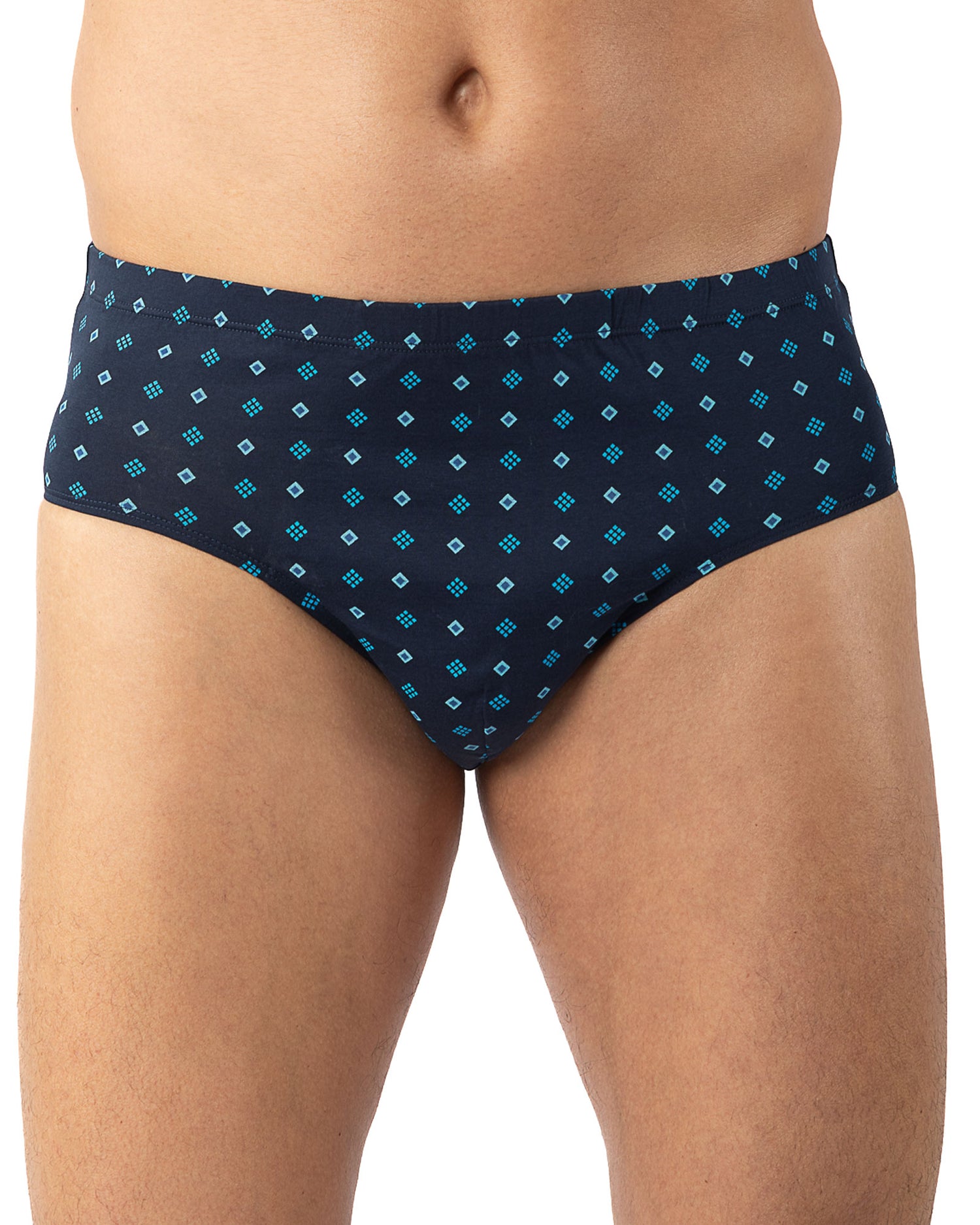 Lot x2 slips taille haute fermé imprimés mercerisés marine et pétrole I104.2