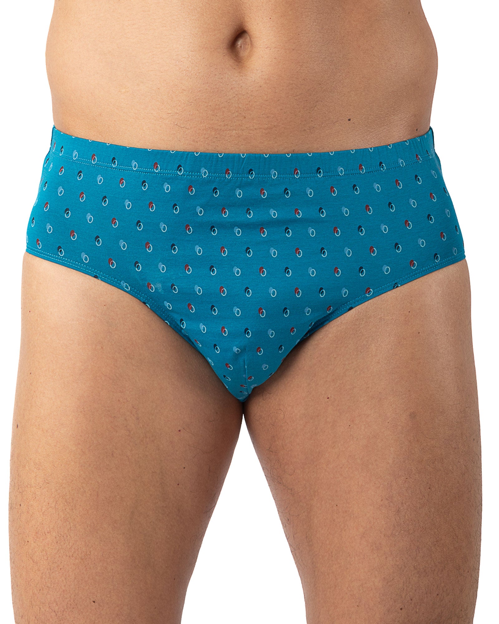 Lot x2 slips taille haute fermé imprimés mercerisés marine et pétrole I104.2