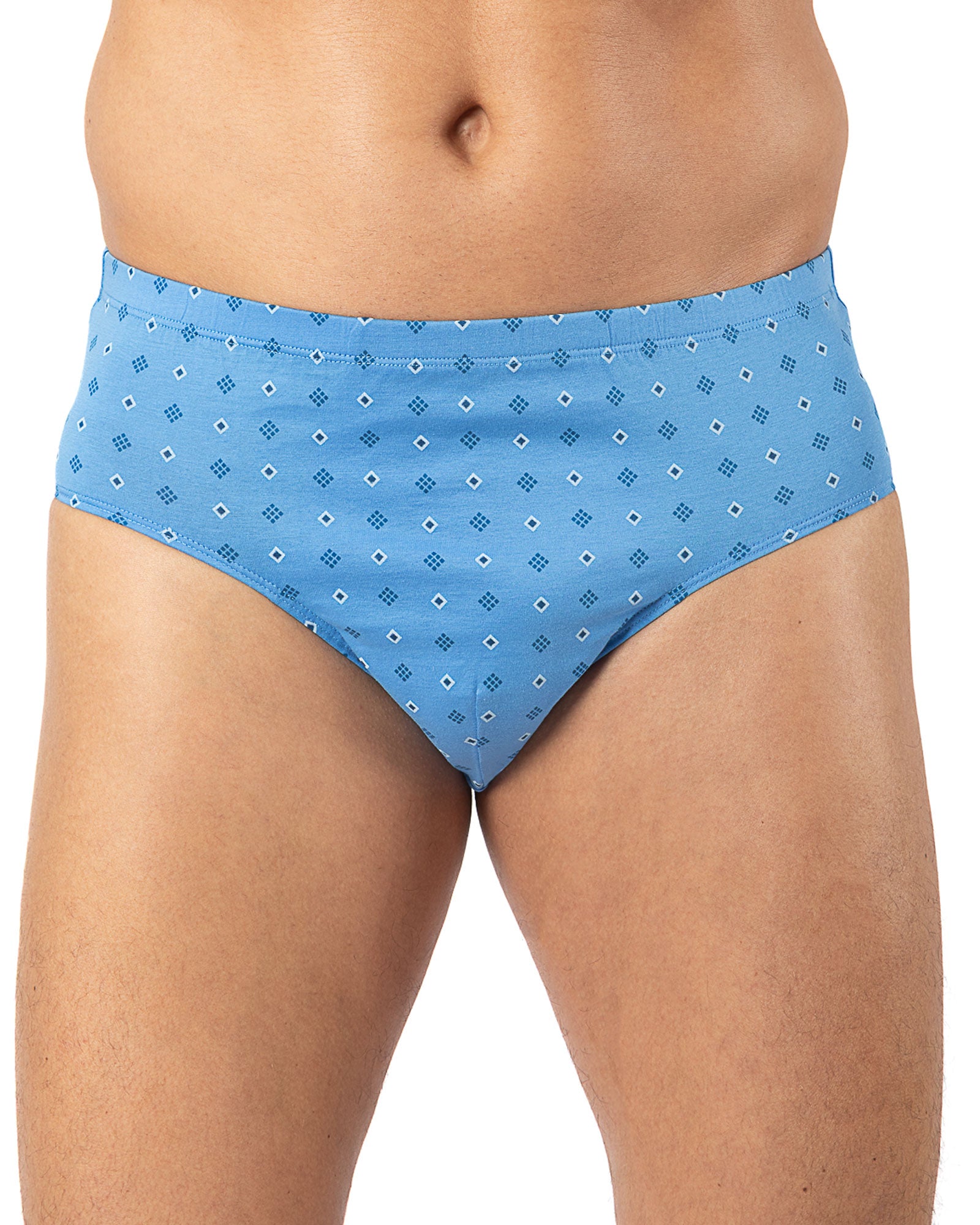 Lot x2 slips taille haute fermé imprimés mercerisés bleu et pétrole I106.2