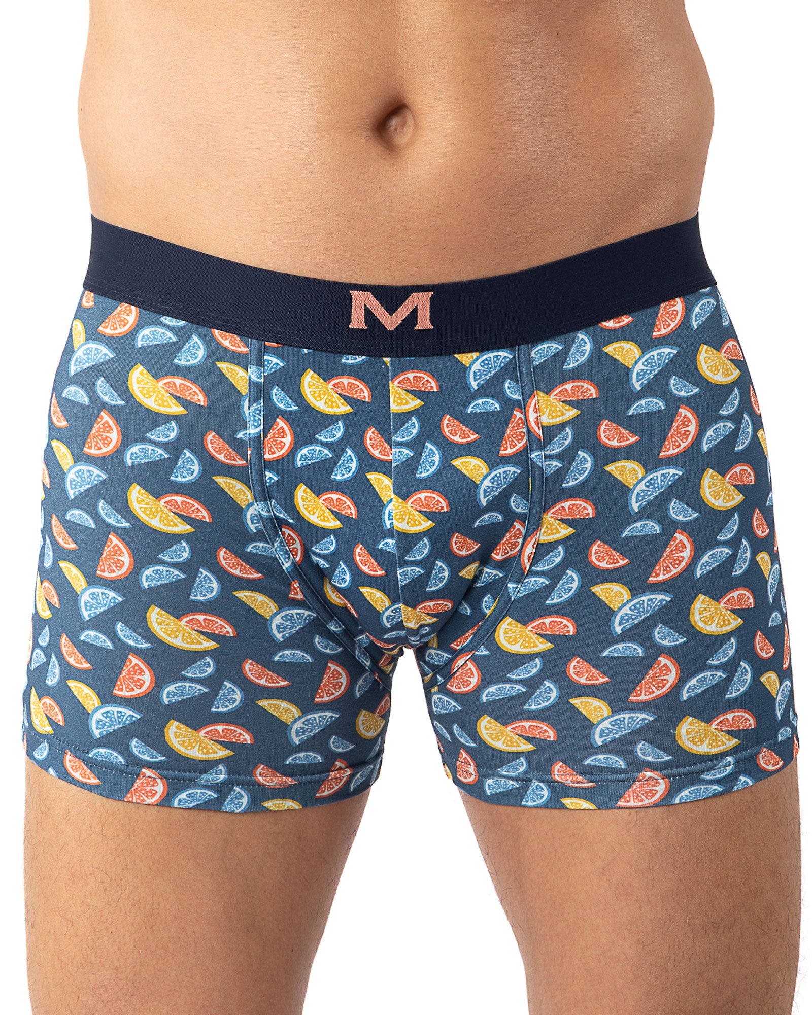 packs de 3 Boxers en Coton BIO Stretch INDIGO/ORANGE/IMPRIME I205.3