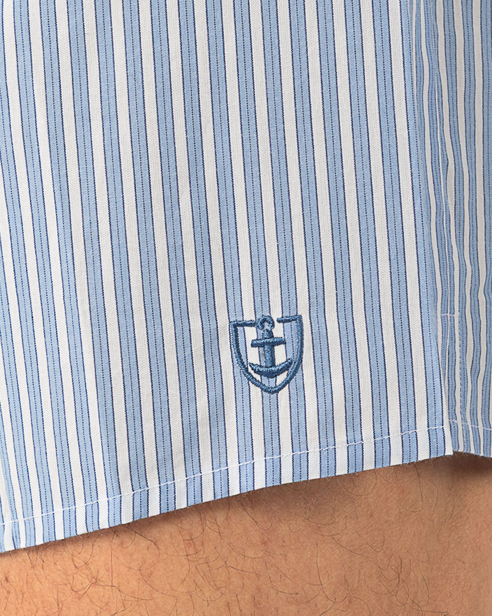 Lot de 2 caleçons en popeline de pur coton peigné petits carreaux et rayures I306.2