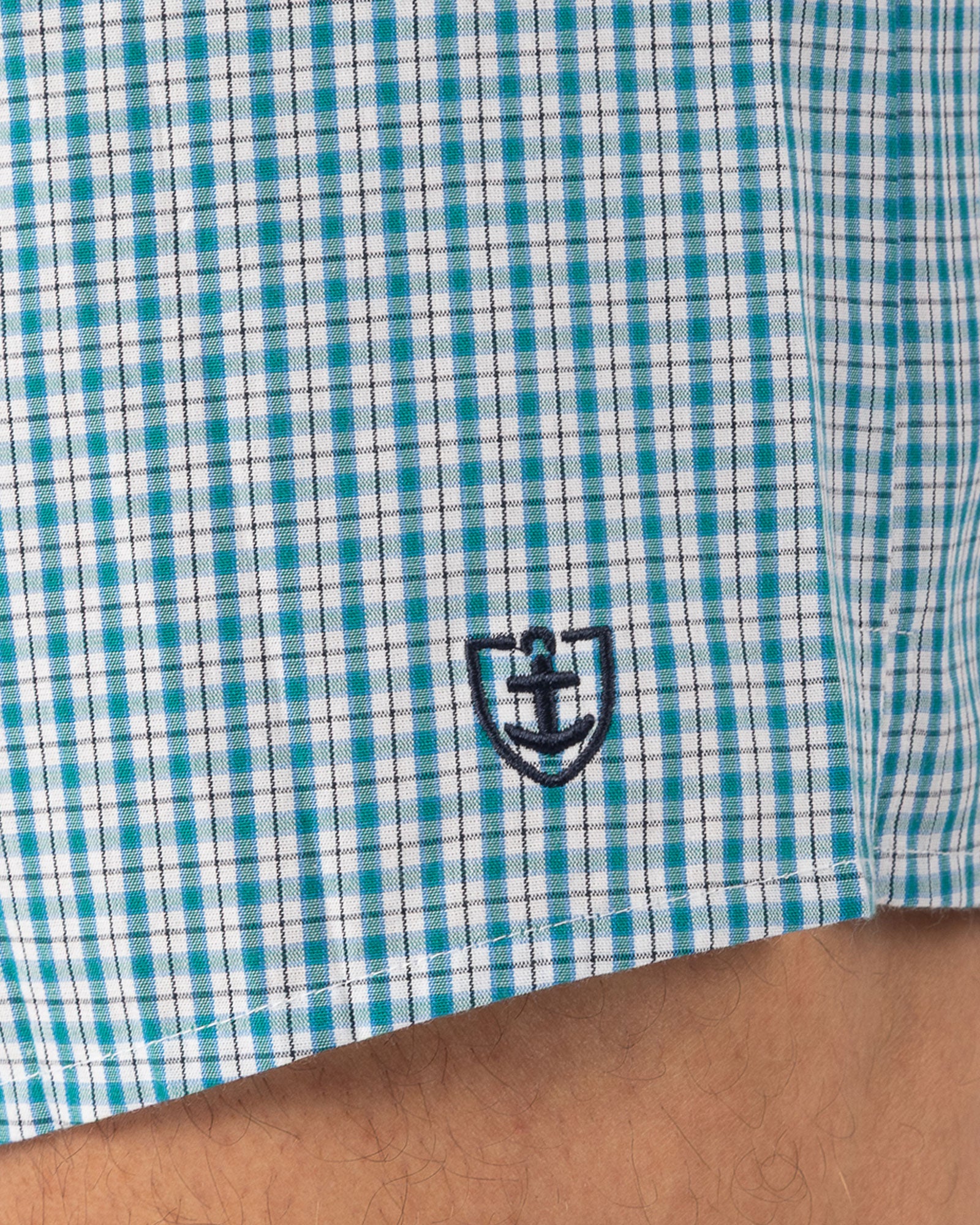 Lot de 2 caleçons en popeline de pur coton peigné petits carreaux et imprimé I309.2