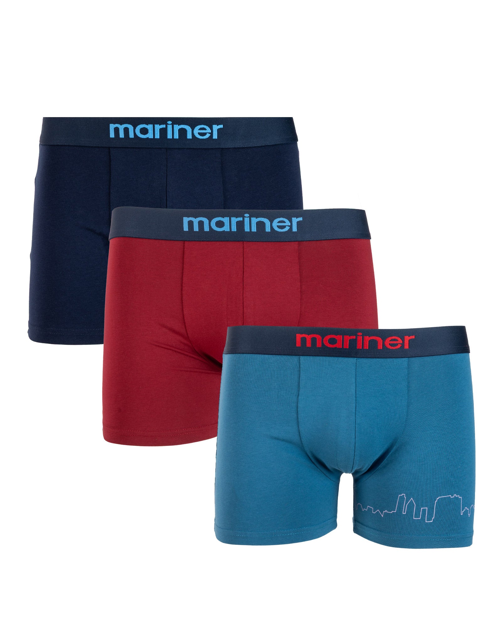 3-pack boxershorts met indigoranje opdruk van biologisch katoen Stretch I205.3