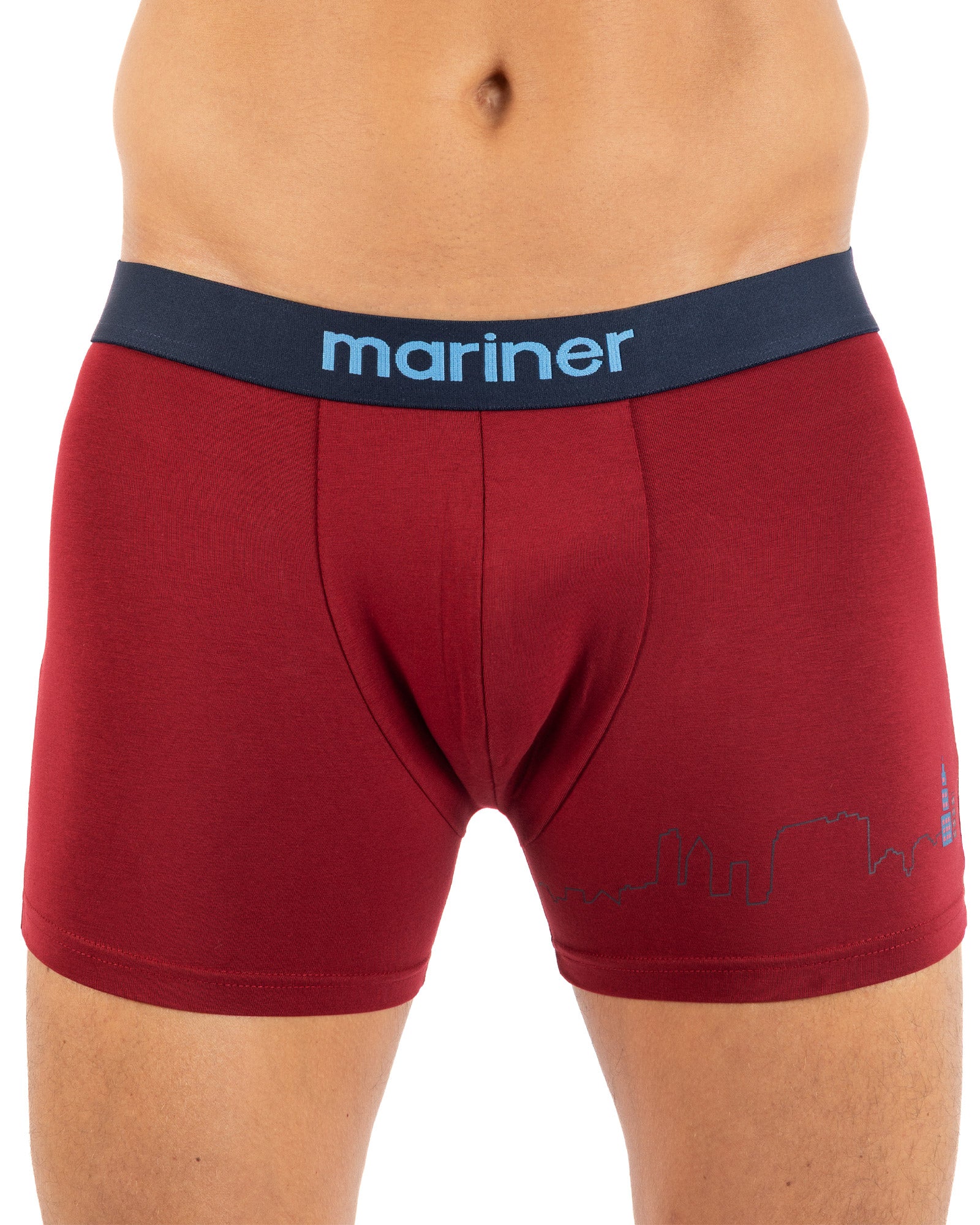 3-pack boxershorts met indigoranje opdruk van biologisch katoen Stretch I205.3