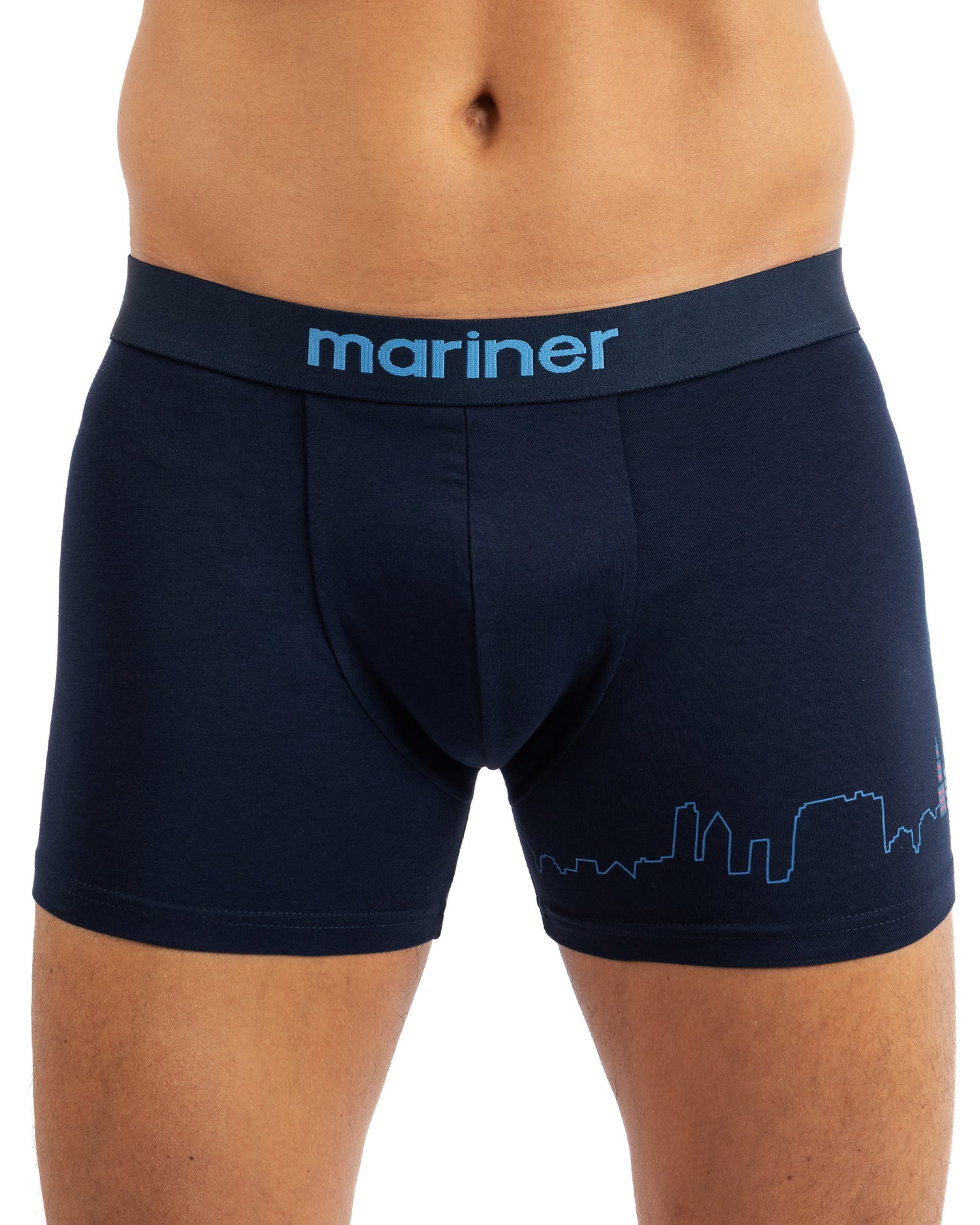 3-pack boxershorts met indigoranje opdruk van biologisch katoen Stretch I205.3