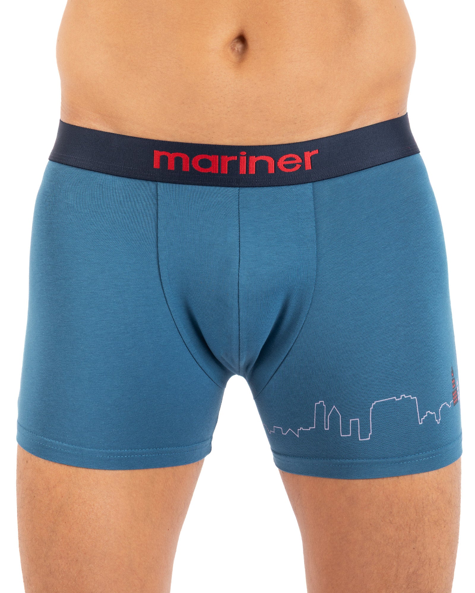 3-pack boxershorts met indigoranje opdruk van biologisch katoen Stretch I205.3