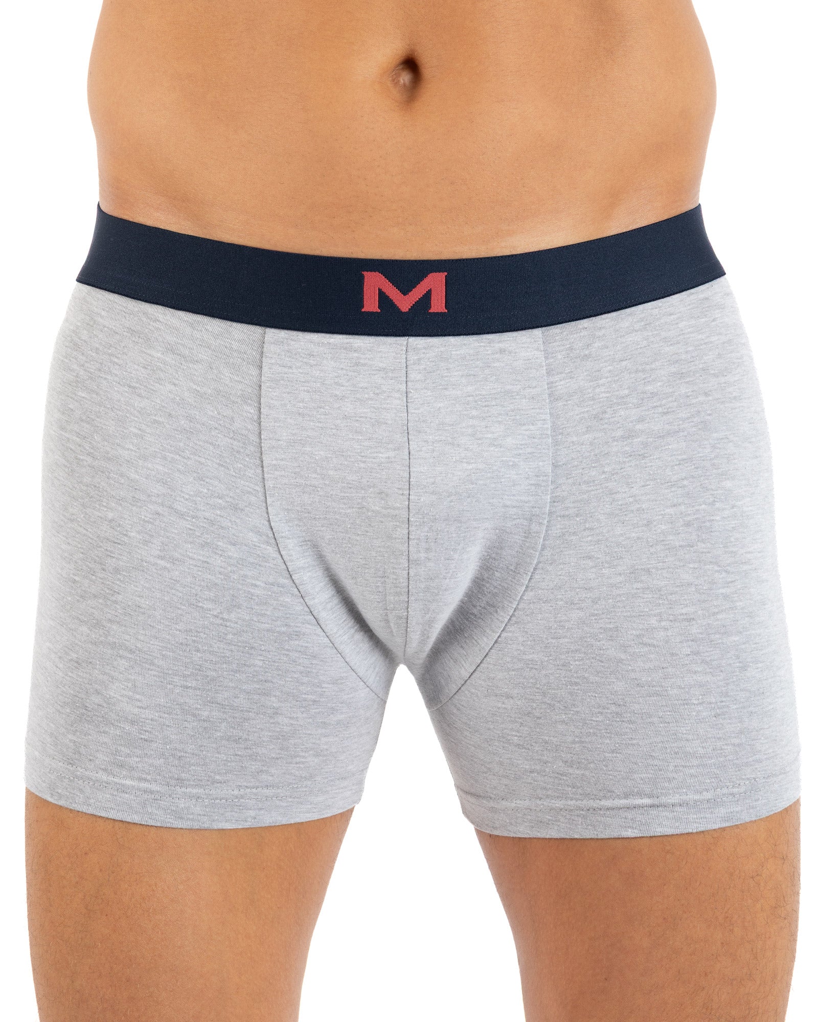 3-pack boxershorts met indigoranje opdruk van biologisch katoen Stretch I205.3