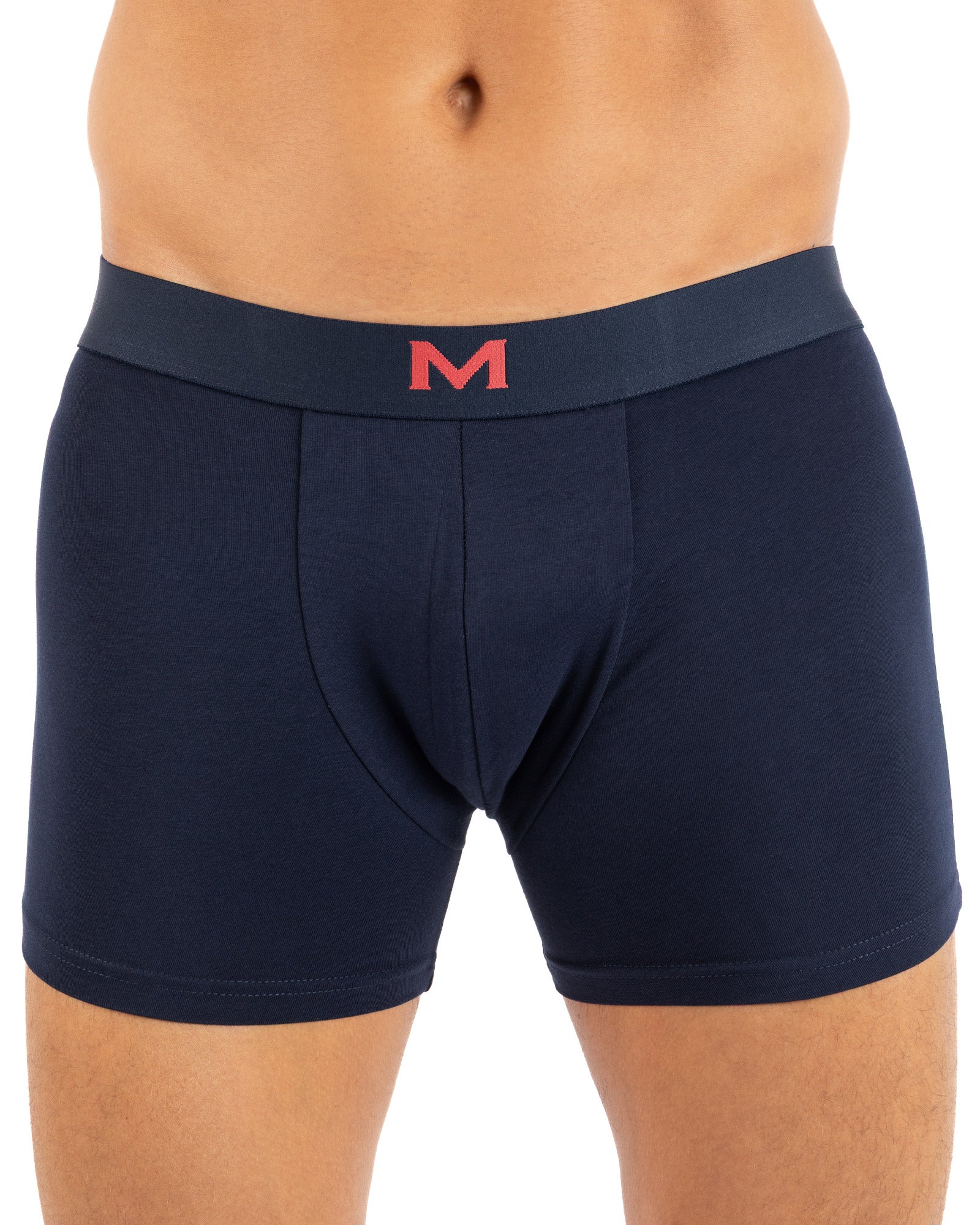 3-pack boxershorts met indigoranje opdruk van biologisch katoen Stretch I205.3