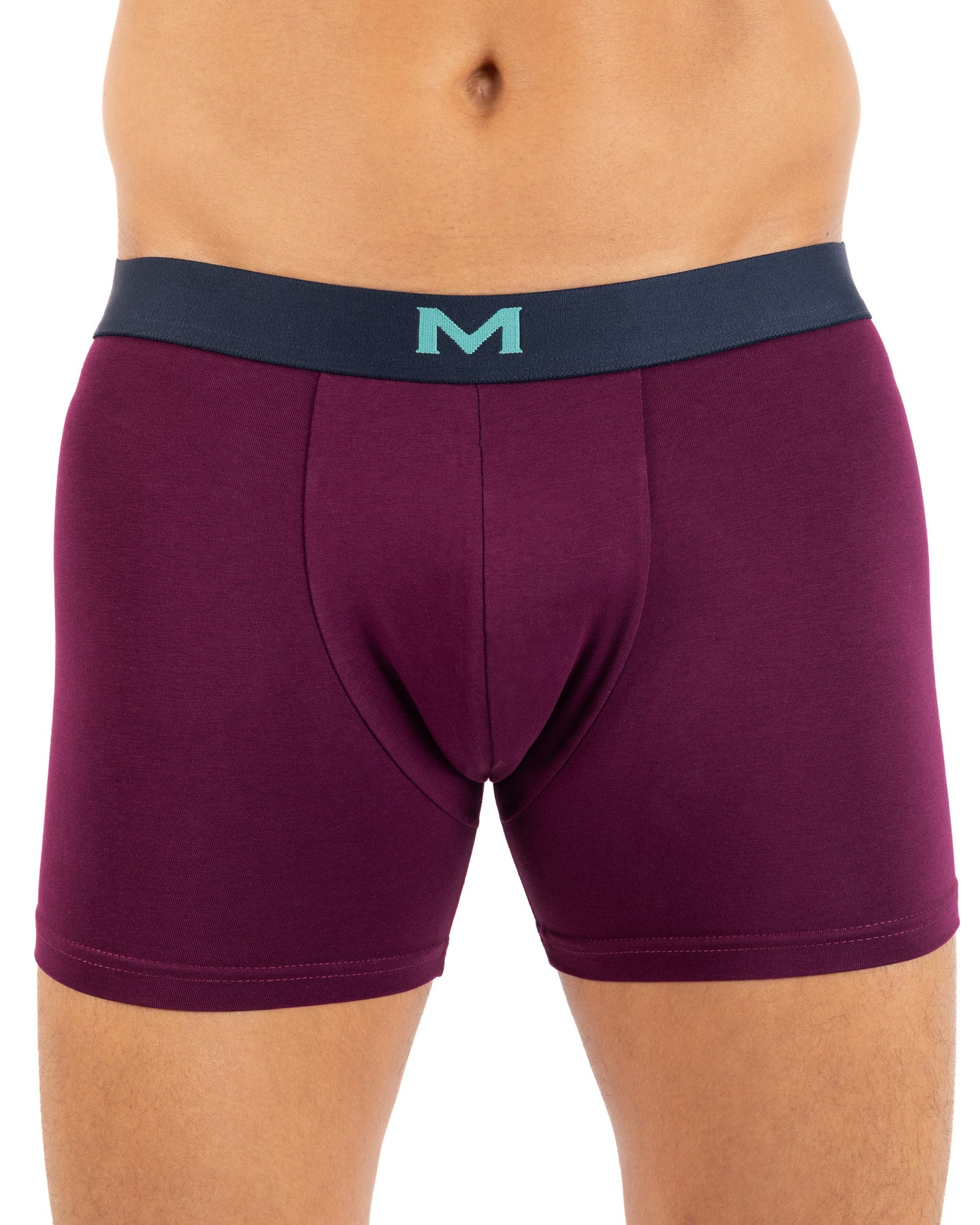 3-pack boxershorts met indigoranje opdruk van biologisch katoen Stretch I205.3