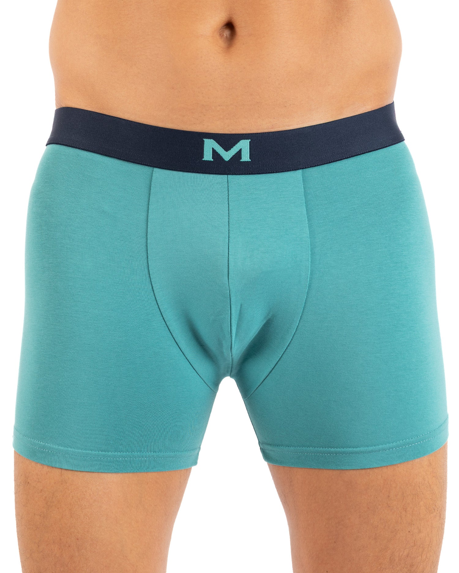 3-pack boxershorts met indigoranje opdruk van biologisch katoen Stretch I205.3