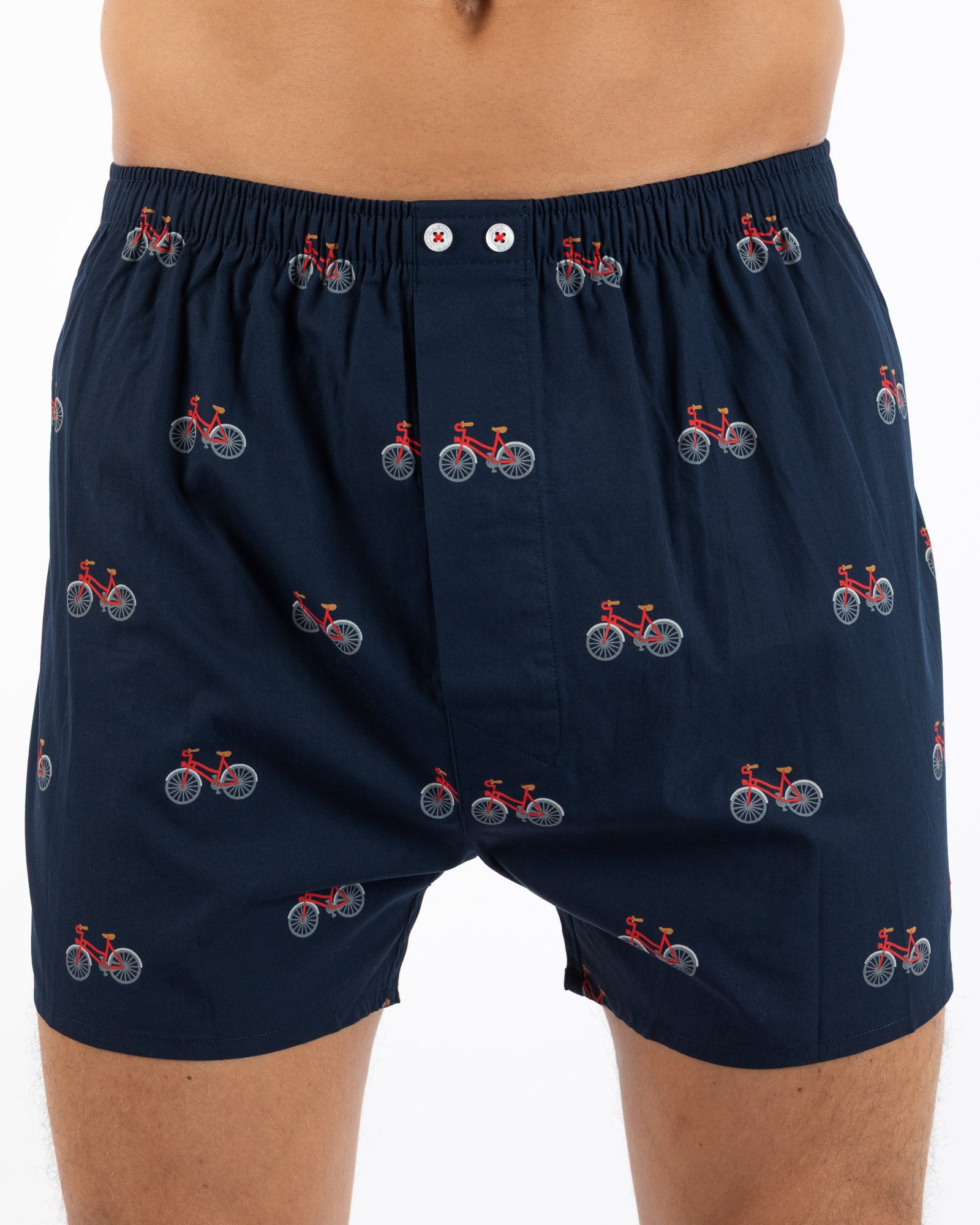 Set of 2 printed and striped poplin boxer shorts in pure combed cotton I323.2