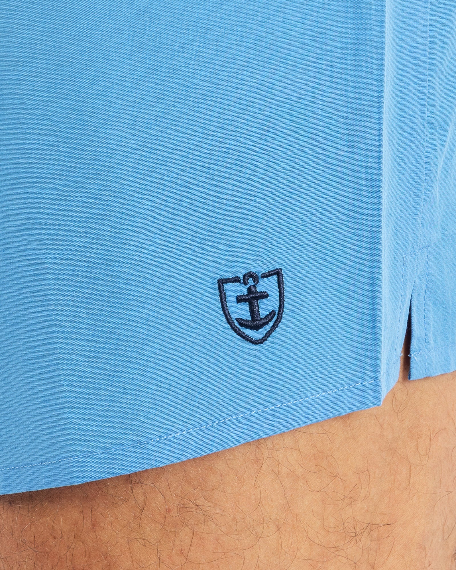 Set of 2 printed and striped poplin boxer shorts in pure combed cotton I323.2