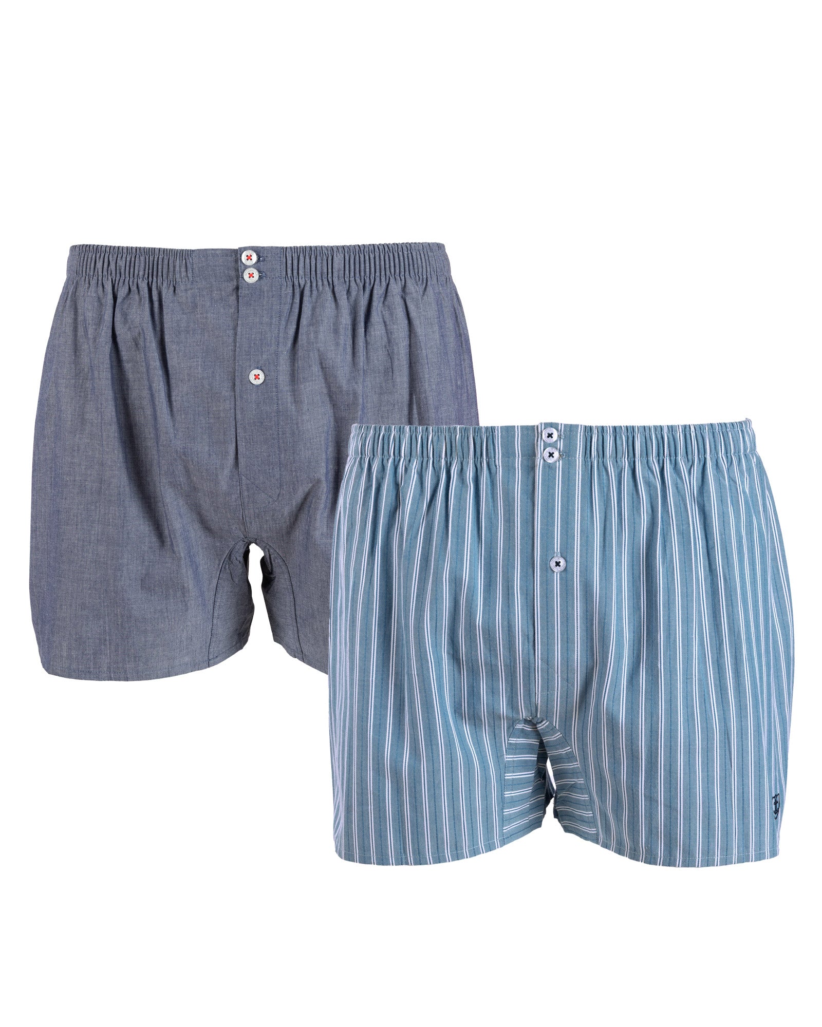 Set van 2 bedrukte en gestreepte popeline boxershorts van zuiver gekamd katoen I323.2