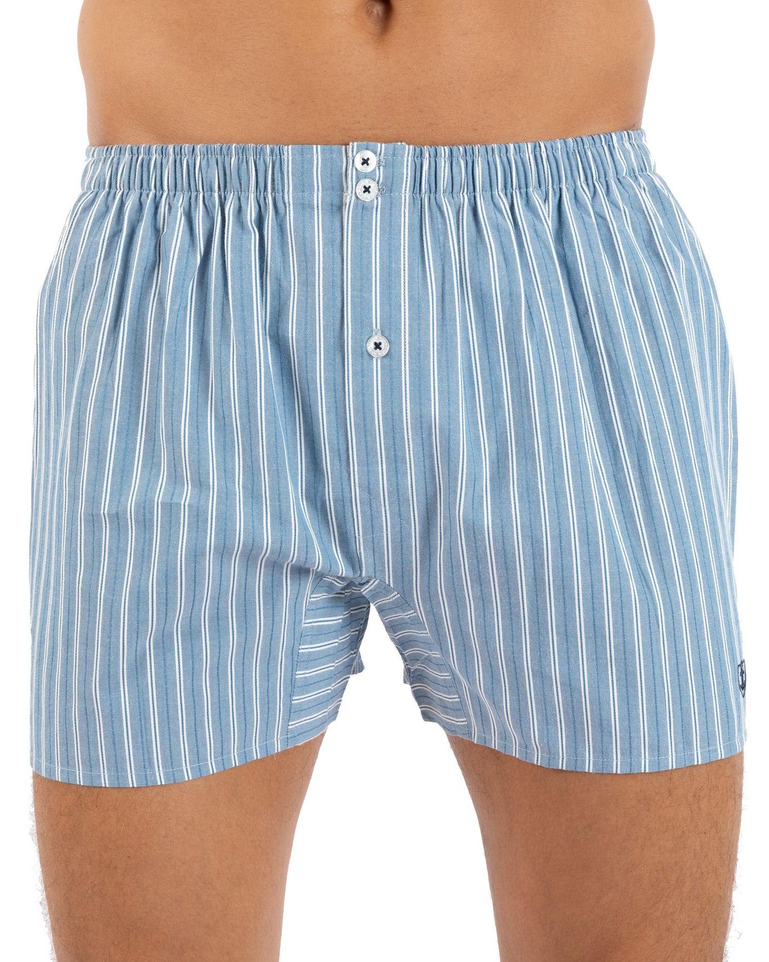Set van 2 bedrukte en gestreepte popeline boxershorts van zuiver gekamd katoen I323.2