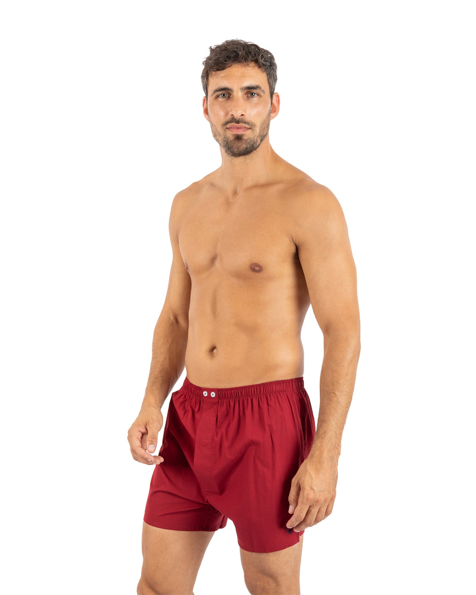 Set van 2 bedrukte en gestreepte popeline boxershorts van zuiver gekamd katoen I323.2