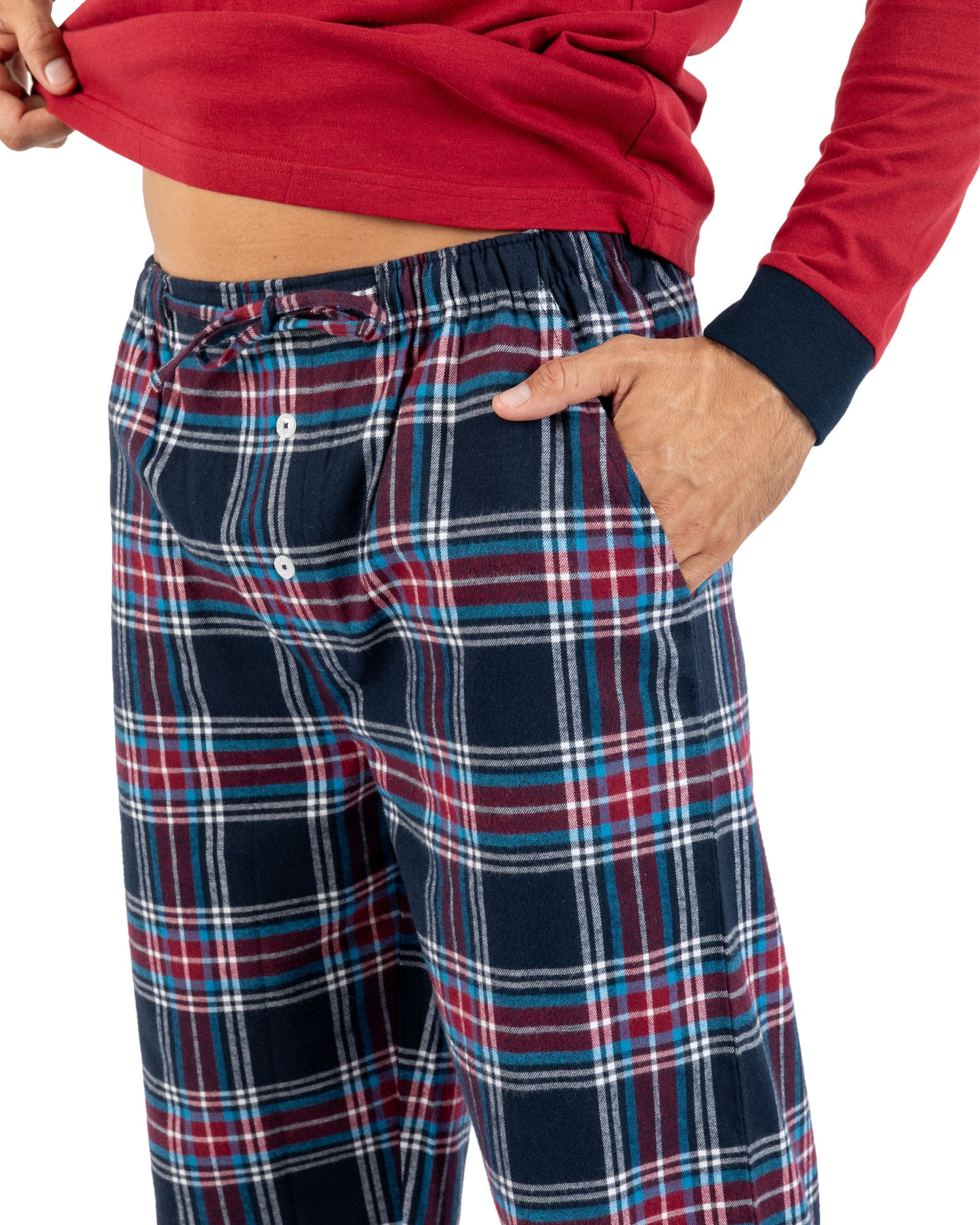 Flannelruit Binnenpak en Jersey MARINE katoen 