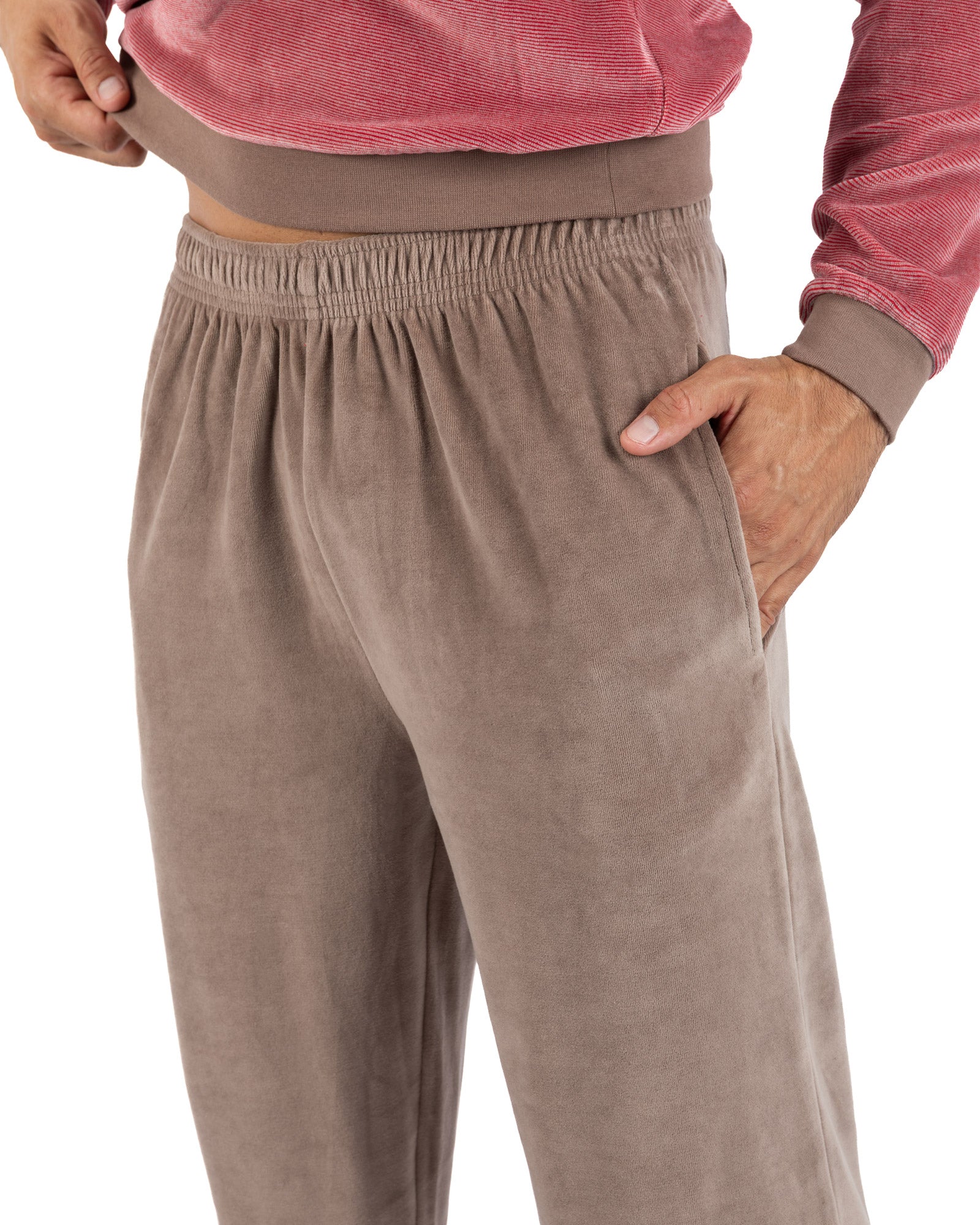 Binnenpak in Marine en Blauw Gestreept Fluweel JoggingPak