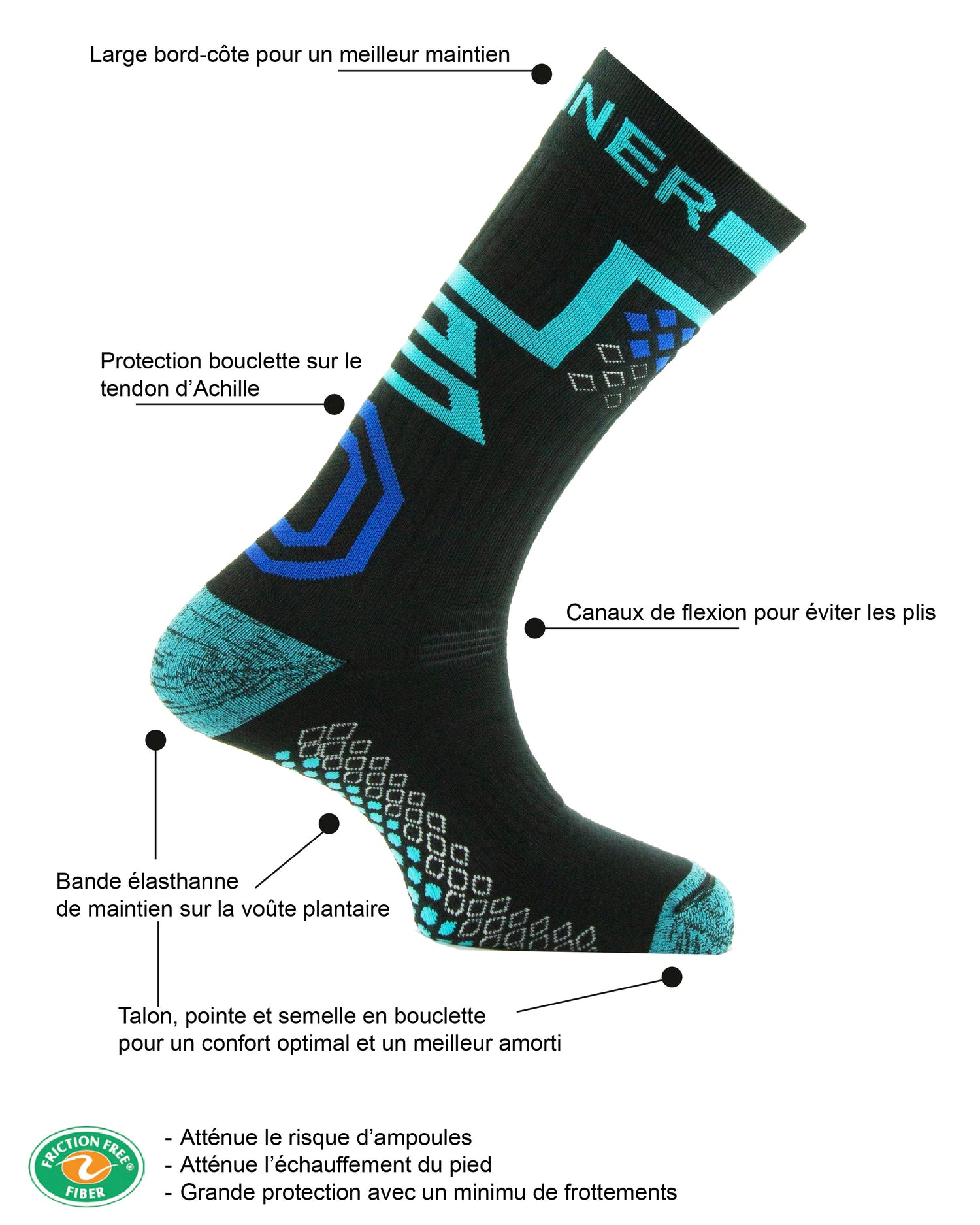 Bamboesokken marine blauw