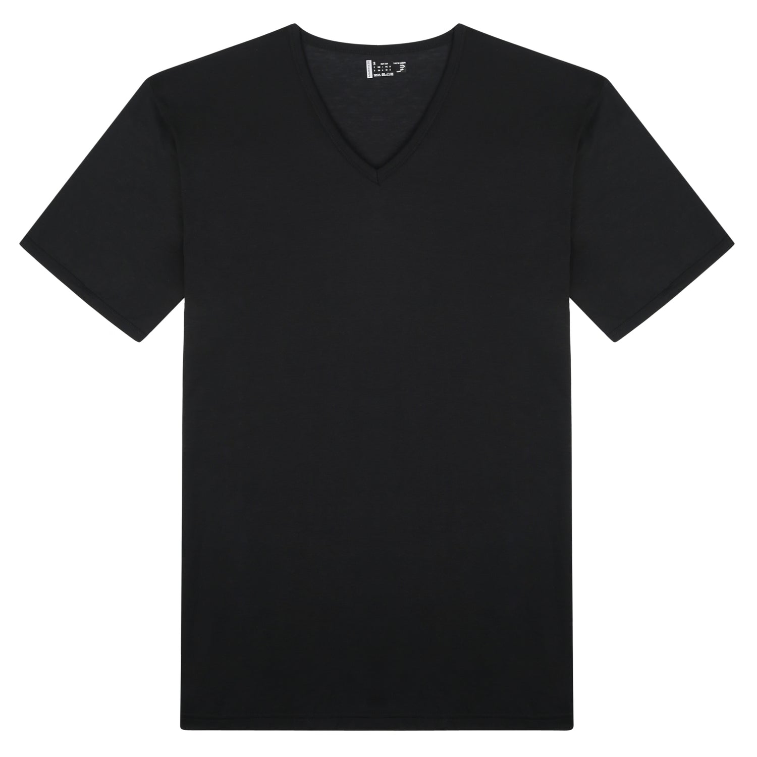 Louis Mercerized Cotton V-neck T-shirt BLACK