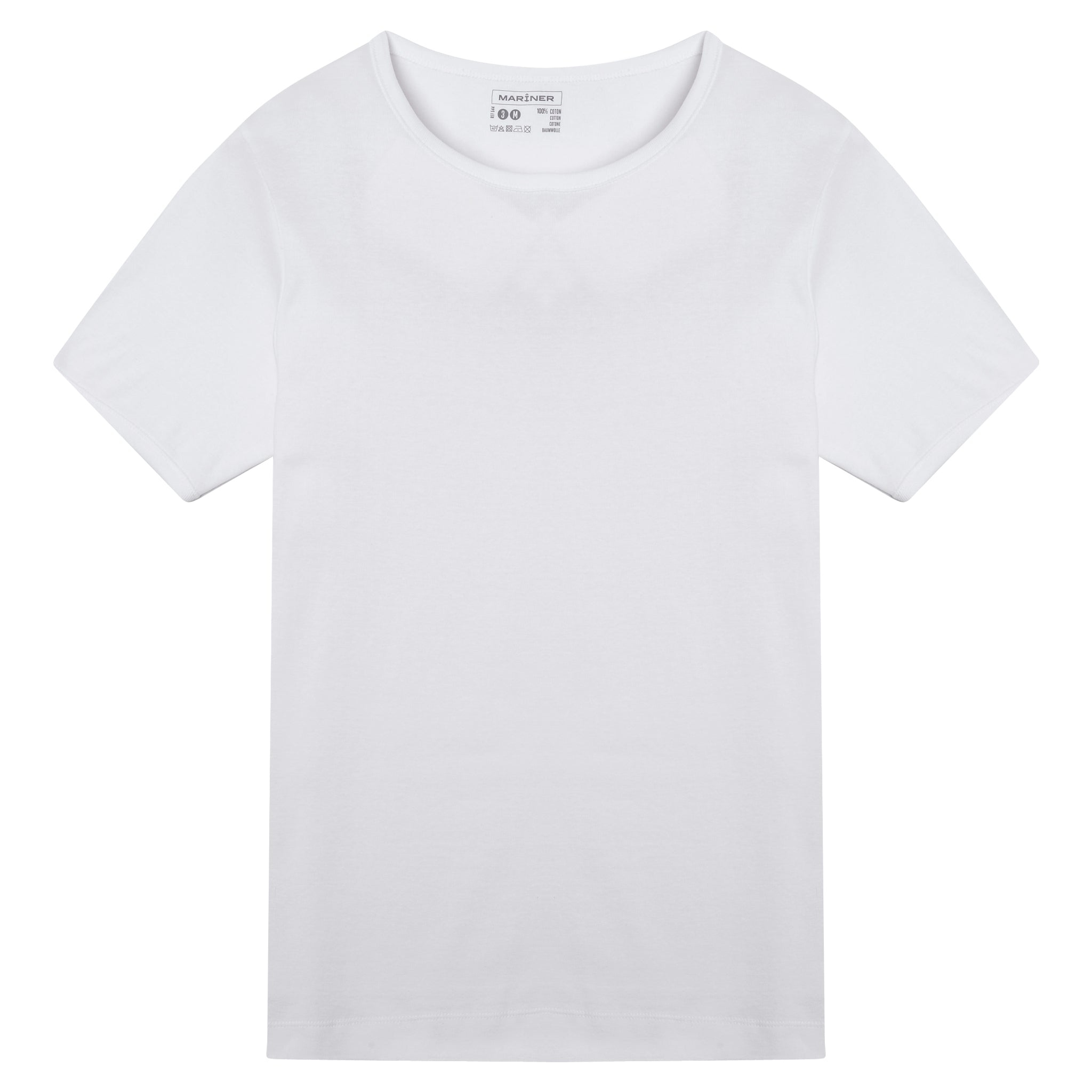 T-Shirt col Rond en Coton Fines Cotes   PAUL   Blanc