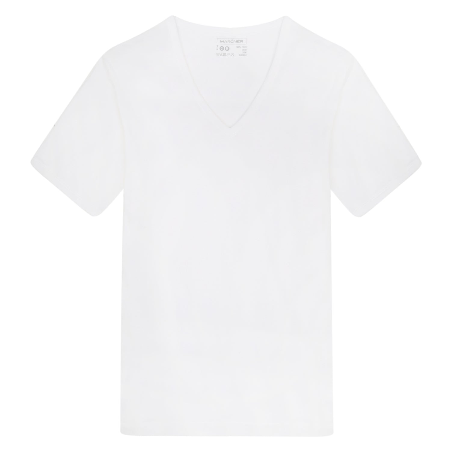 EDOUARD Fine Cotes Cotton V-neck T-Shirt White