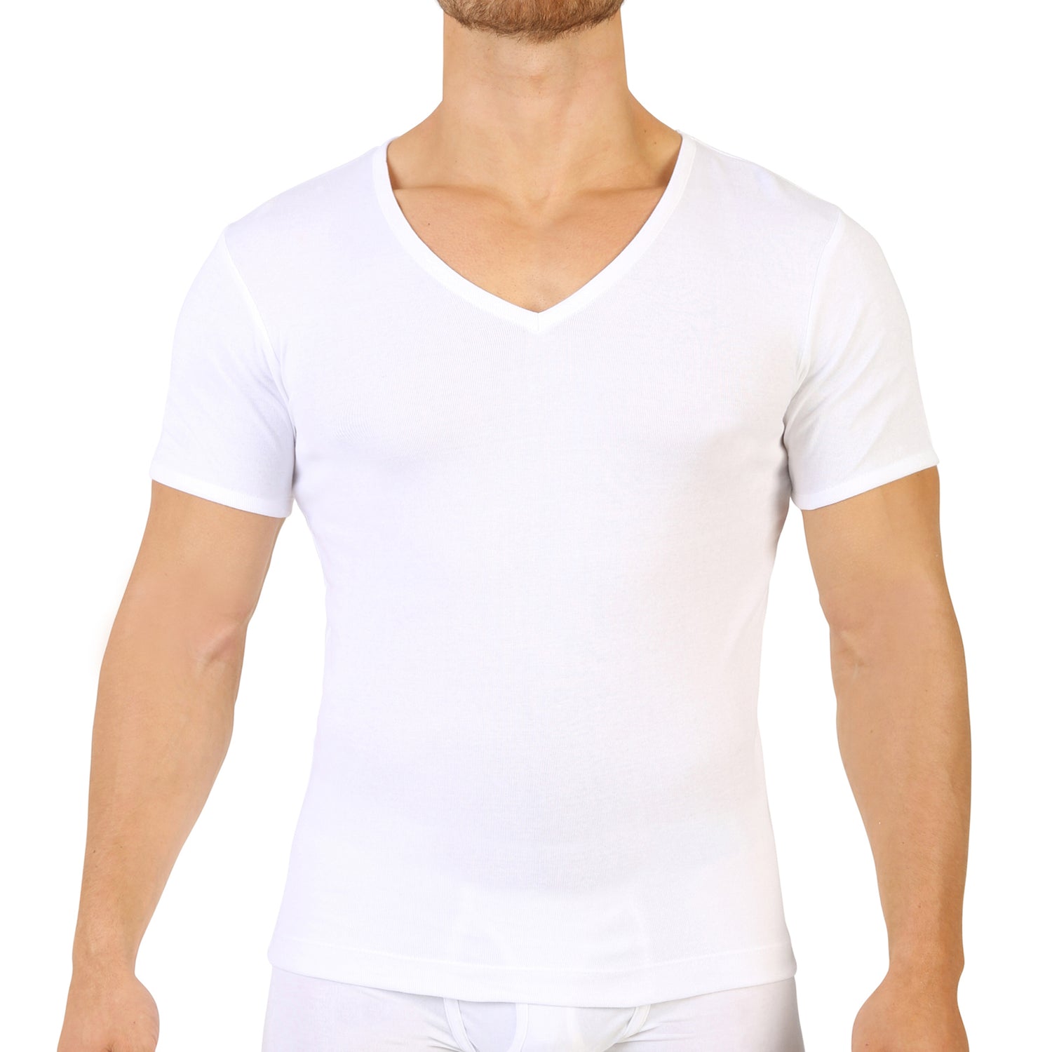 T-shirt Maelle col V blanc manches courtes - 32 XXS / Blanc