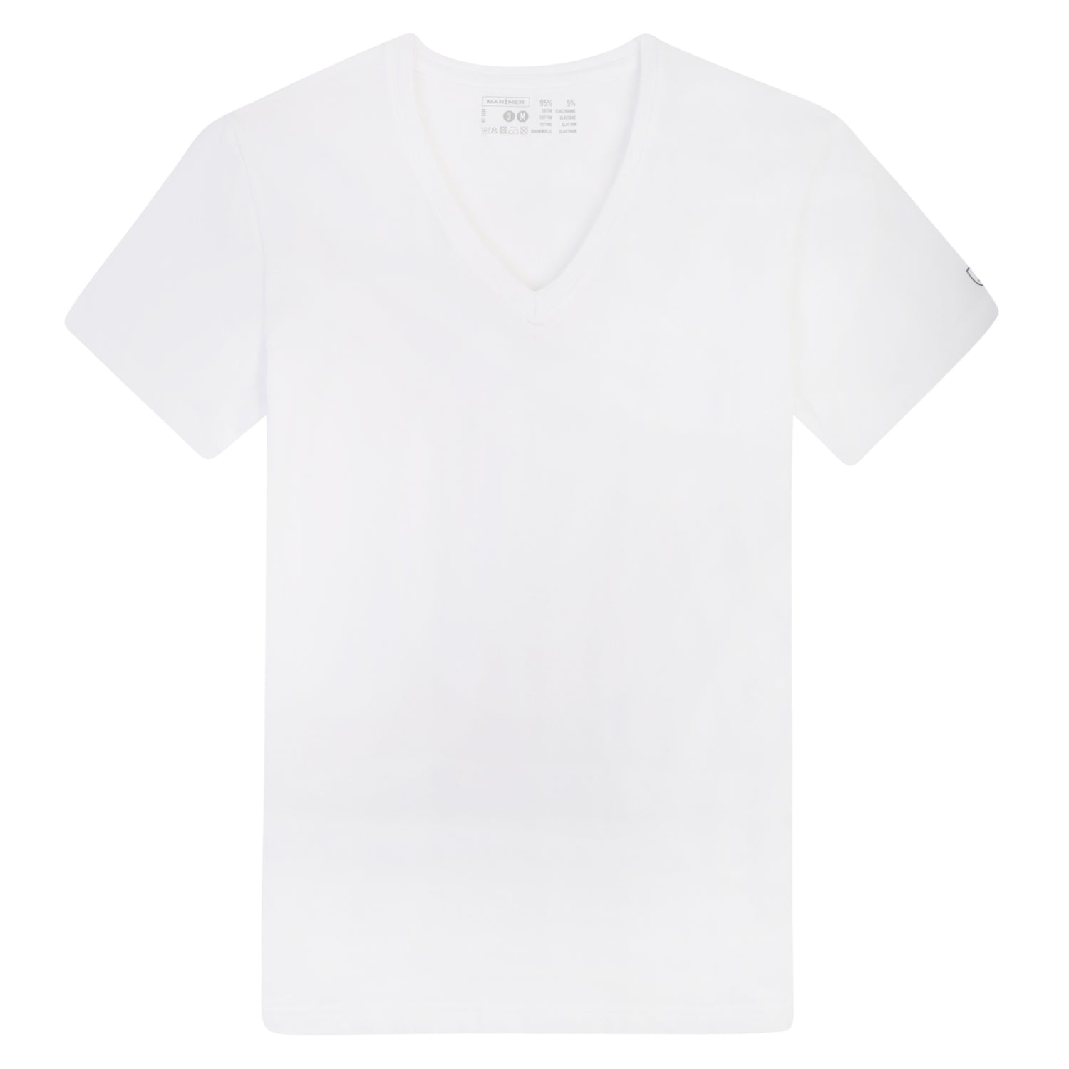 T-shirt col V Coton Stretch Blanc
