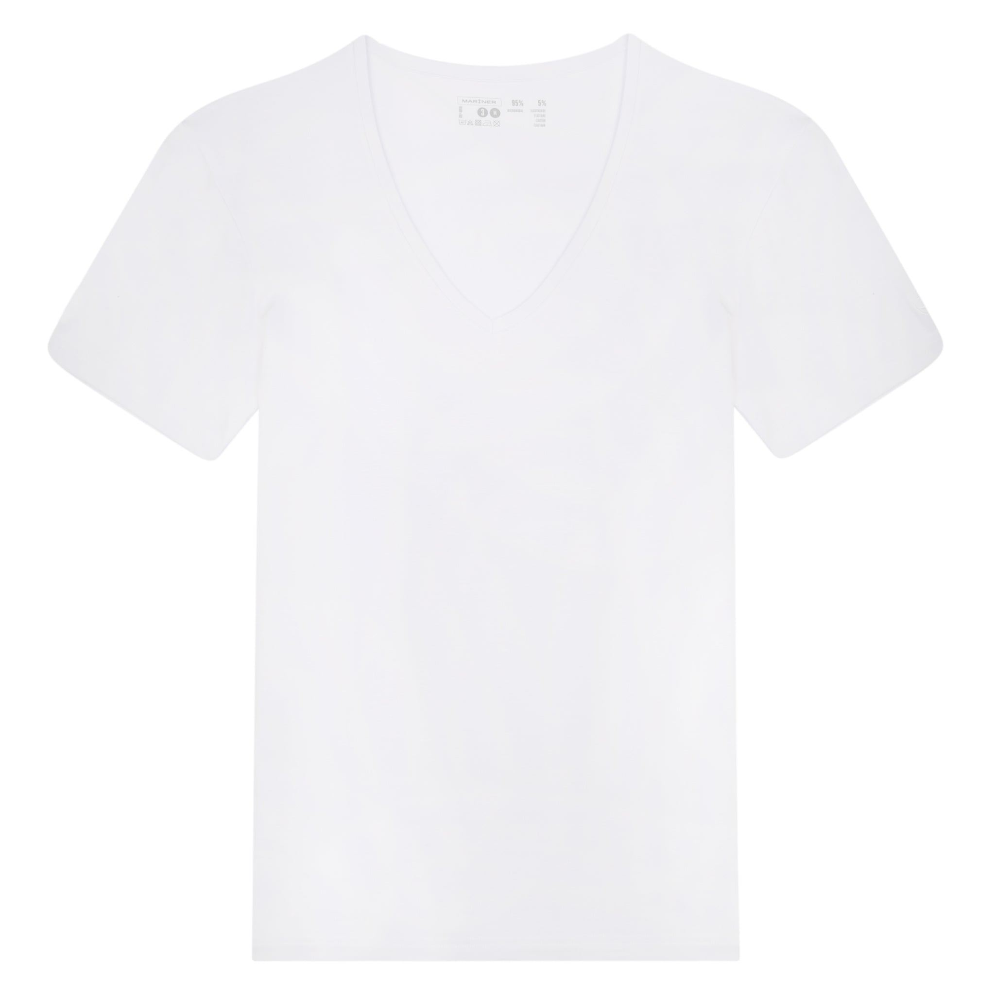 Micromodal Stretch V-neck T-shirt WHITE
