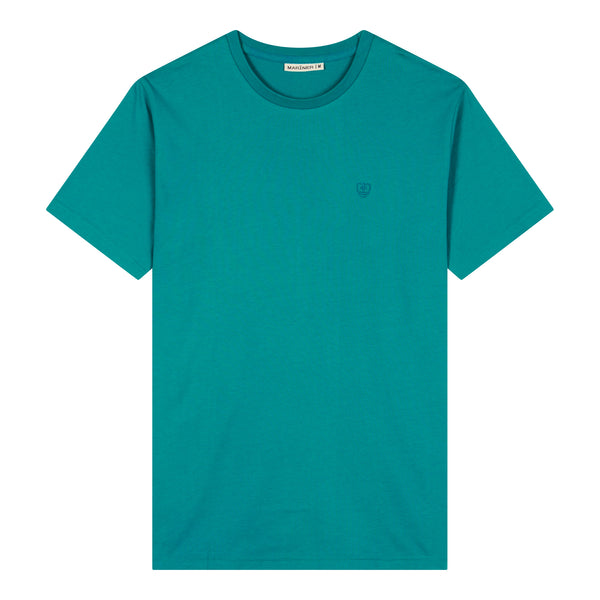 T-shirt en Jersey de Pur Coton Peigné VERT Emeraude
