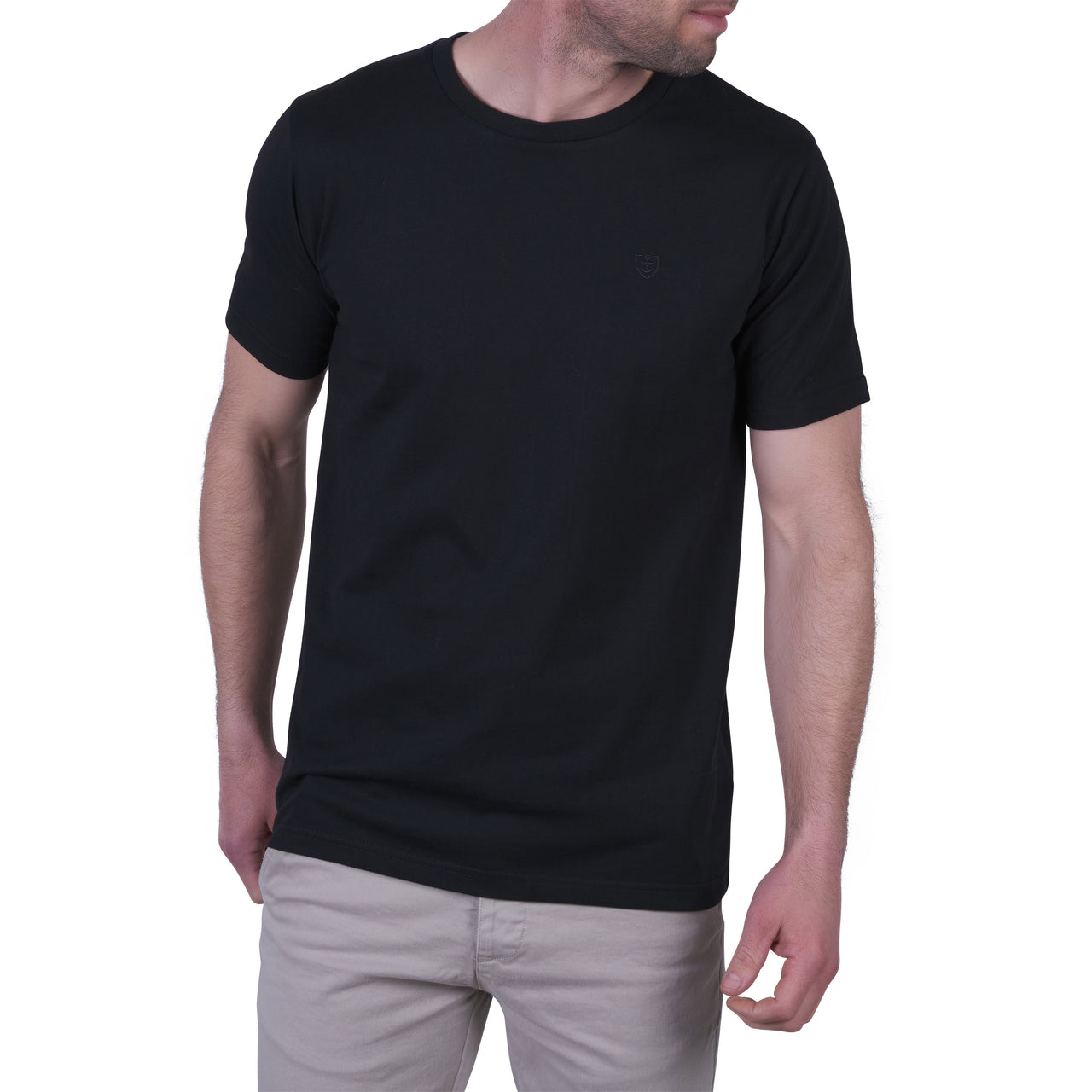 T-shirt en Jersey de Pur Coton Peigné NOIR
