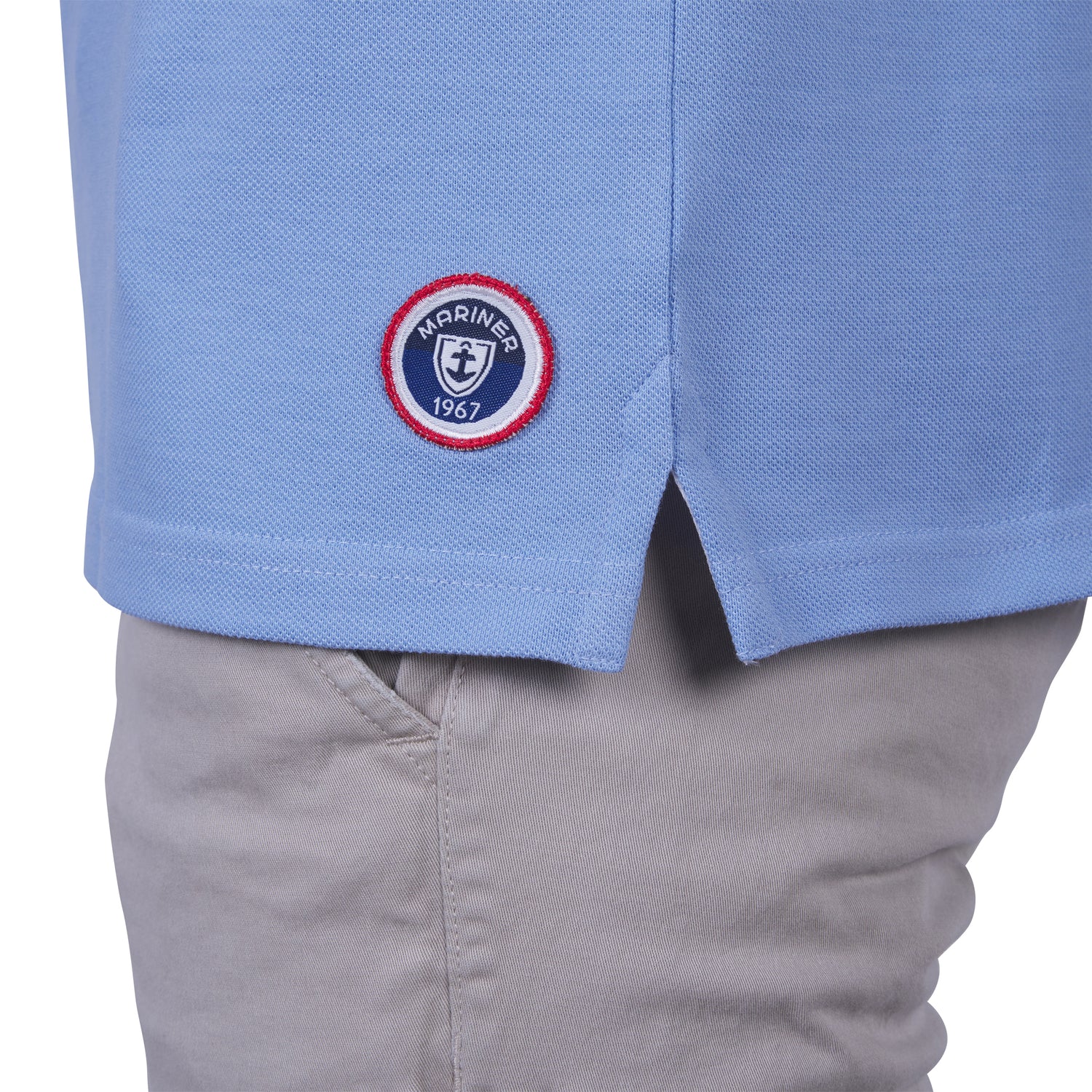 Double-thread Pure Cotton Pique Polo Shirt SKY BLUE