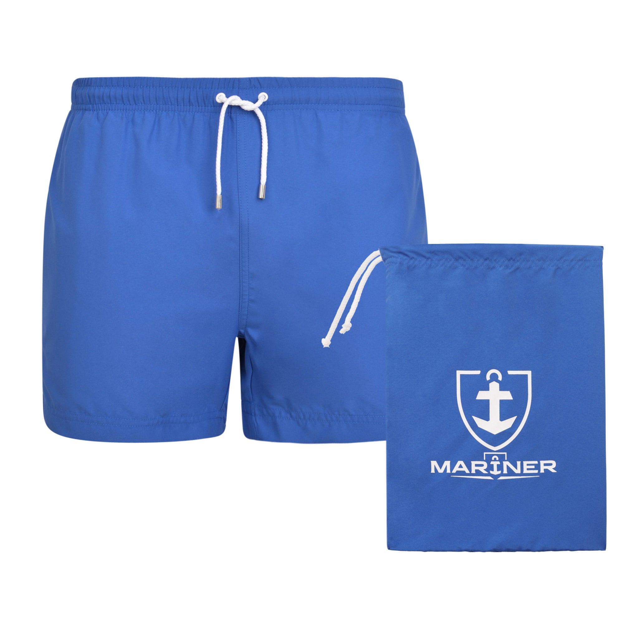 Swim shorts with mesh lining, BLUE color. With travel pouch!