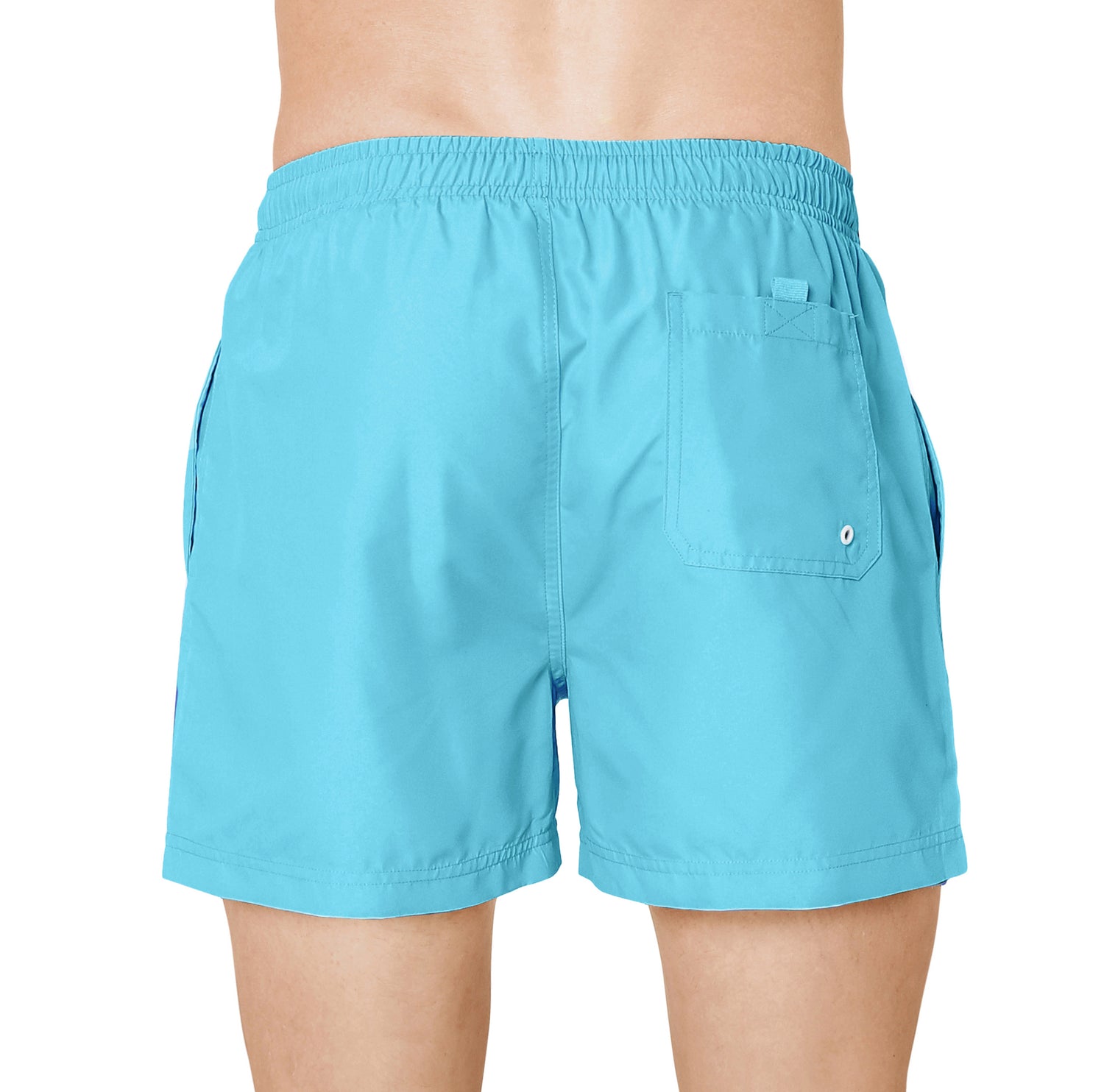 Swim shorts with mesh lining, TURQUOISE color. With travel pouch!