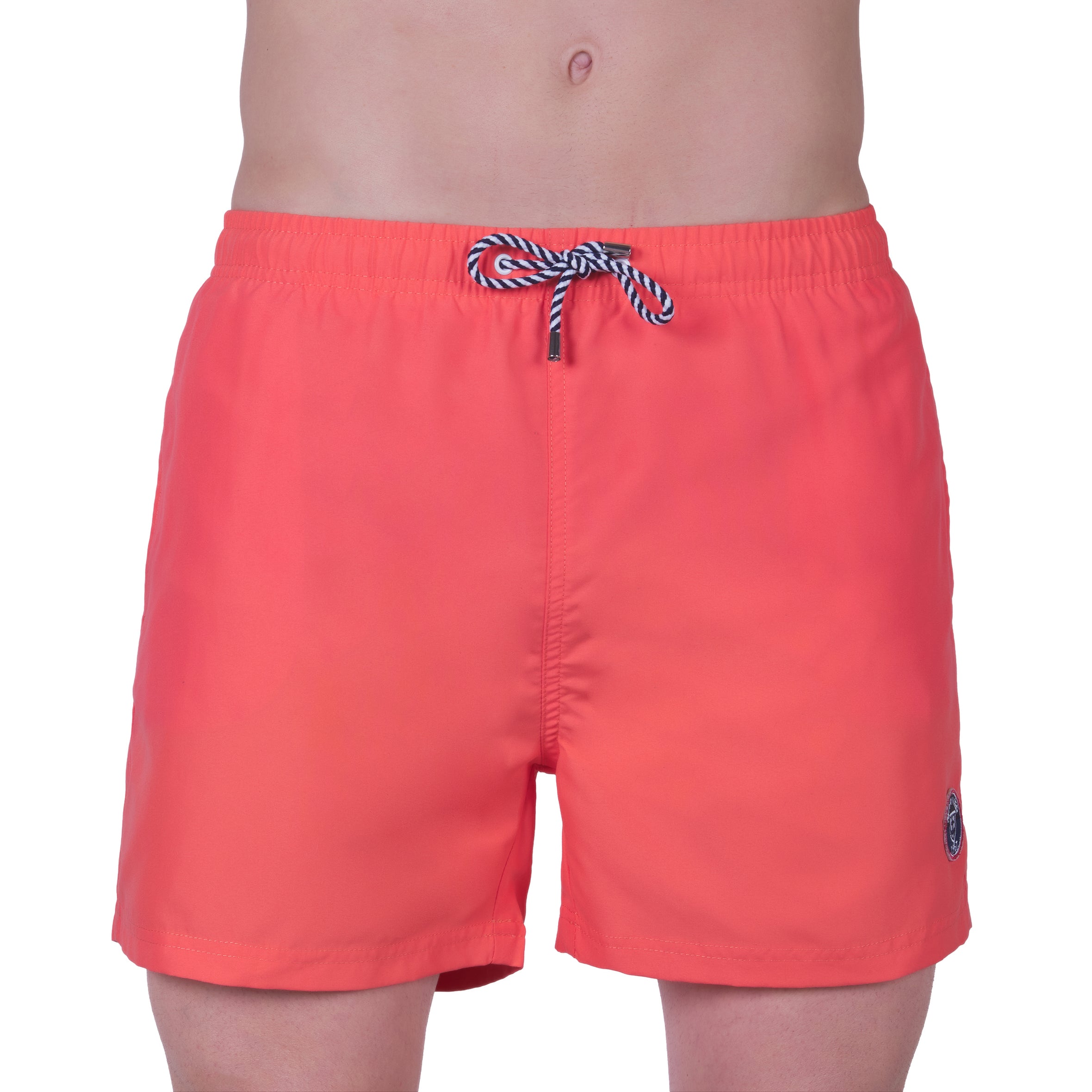 Swim shorts with mesh lining, CORAL. With travel pouch!