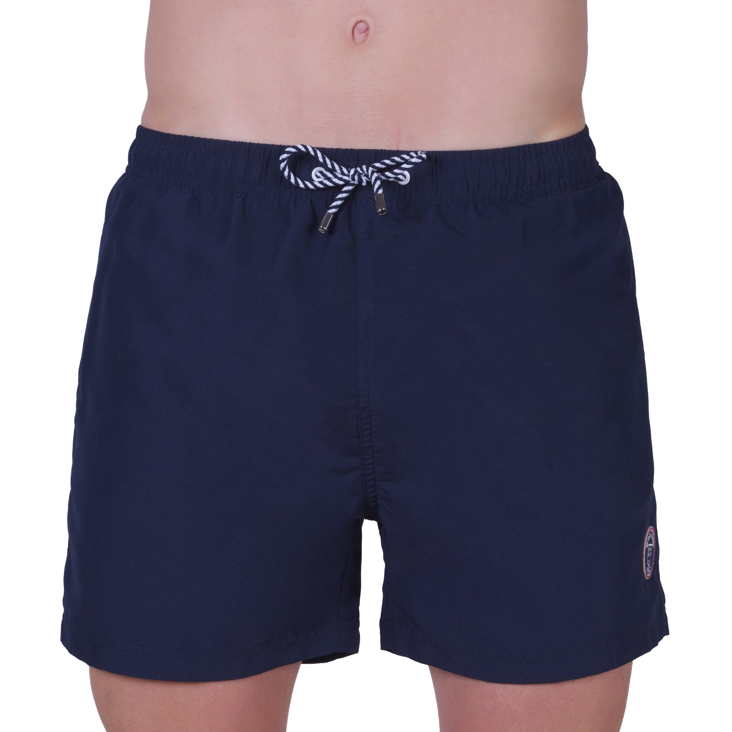 Swim shorts with mesh lining, NAVY BLUE color. With travel pouch!