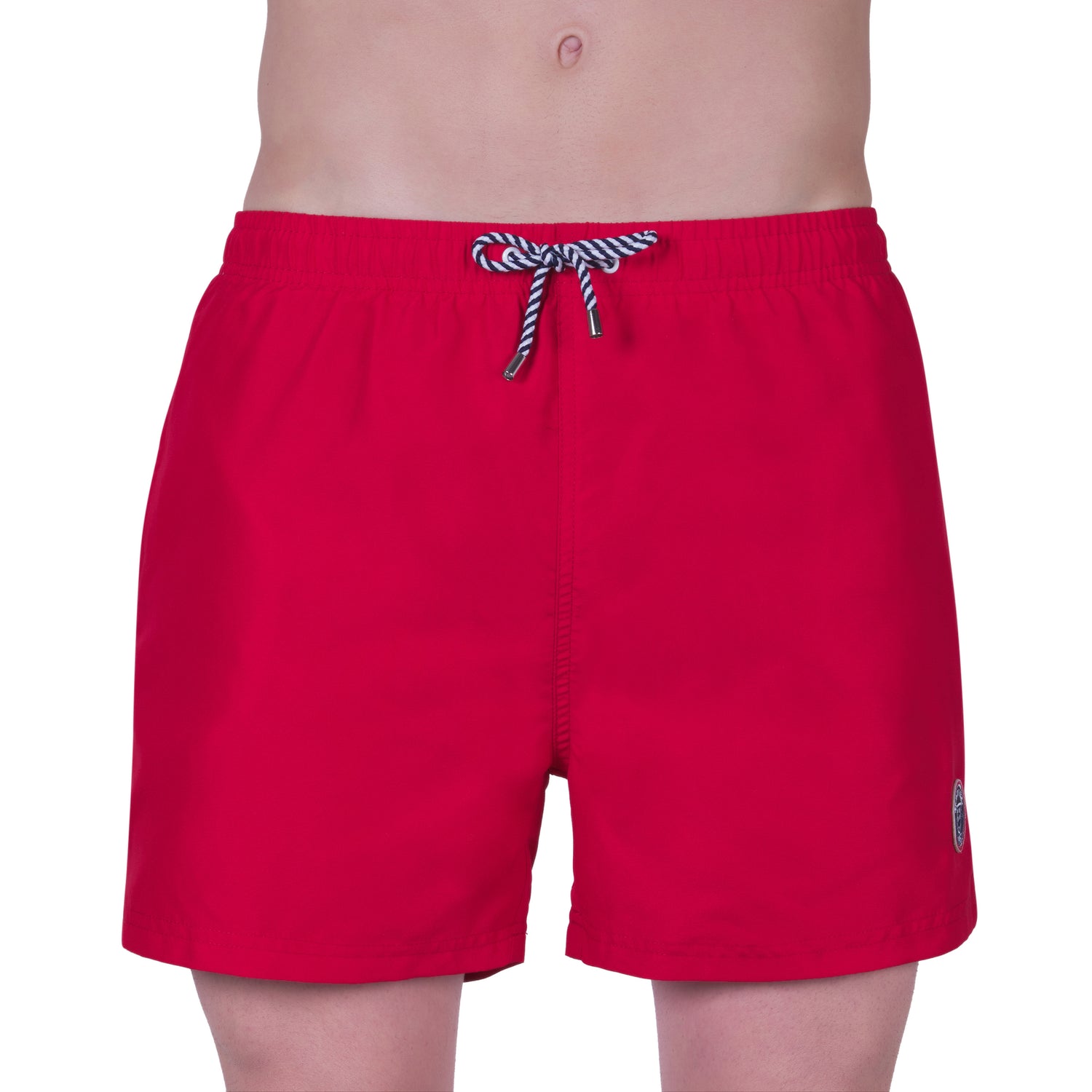 Swim shorts with mesh lining, RED. With travel pouch!