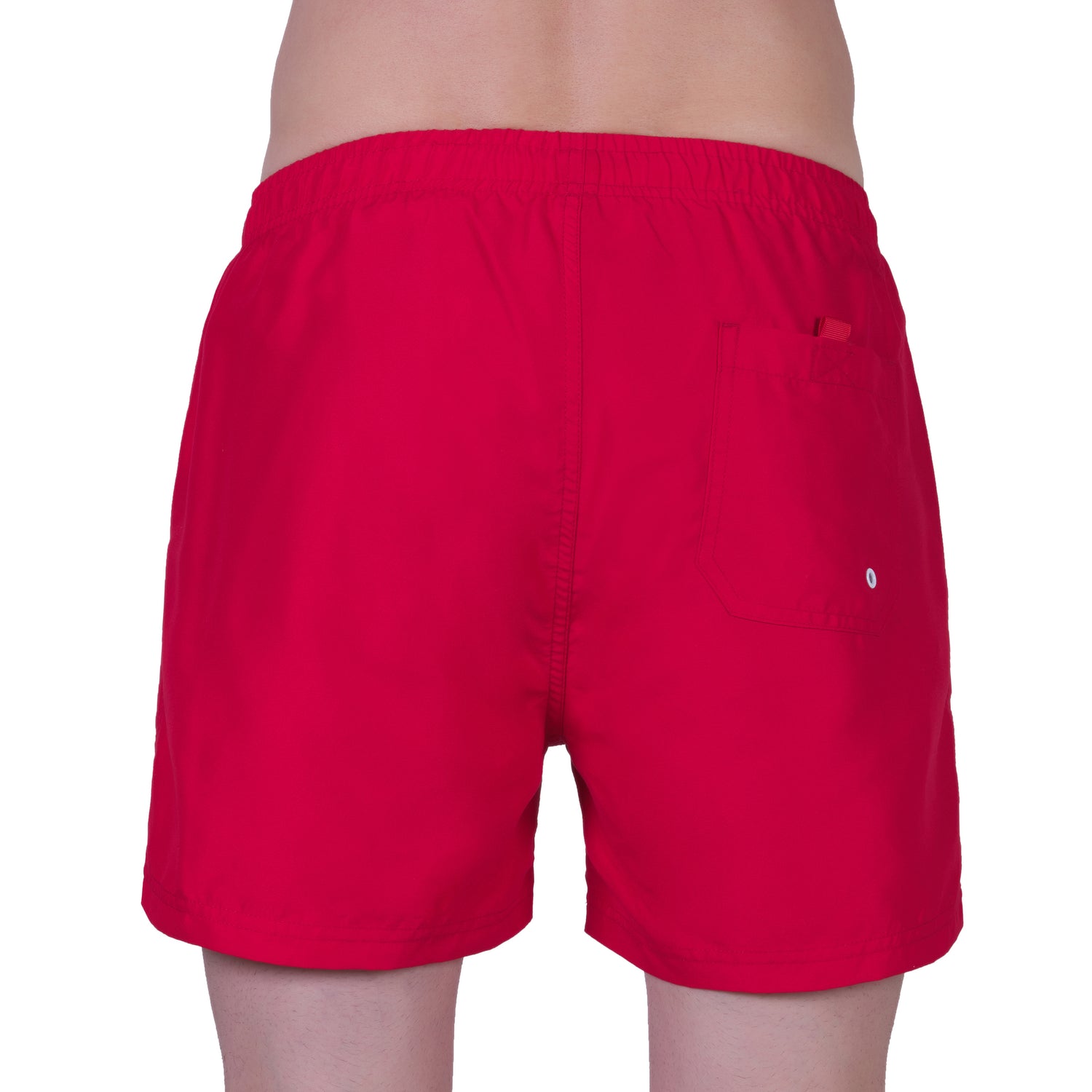 Swim shorts with mesh lining, RED. With travel pouch!