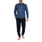 Pyjama Col rond bas Jogging en Jersey de Coton Marine et Bleu chiné