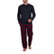 Pyjama en Flanelle Carreaux et Jersey Pur Coton Marine et Rouge