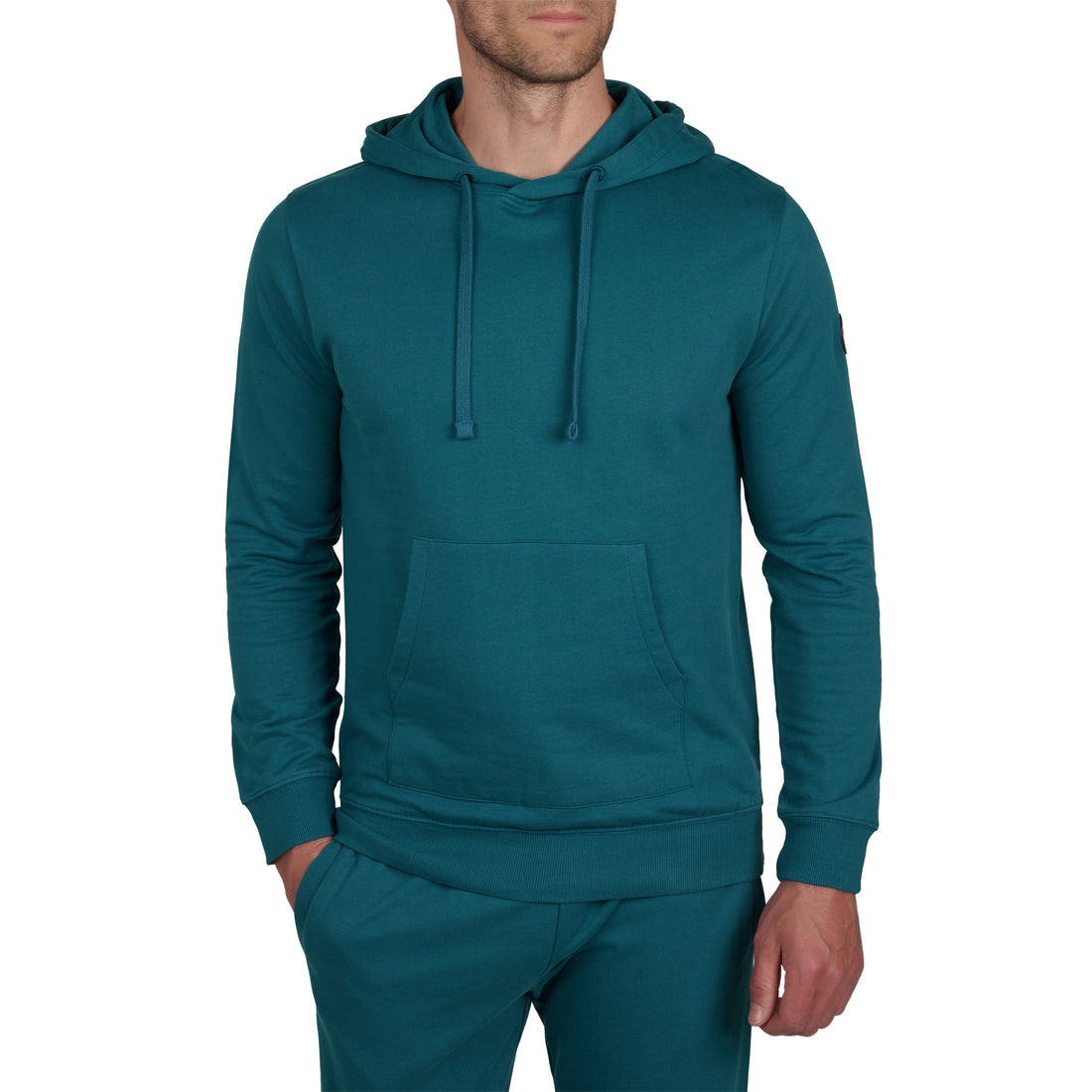 Sweatshirt Capuche en Molleton Pur Coton VERT Foret B815