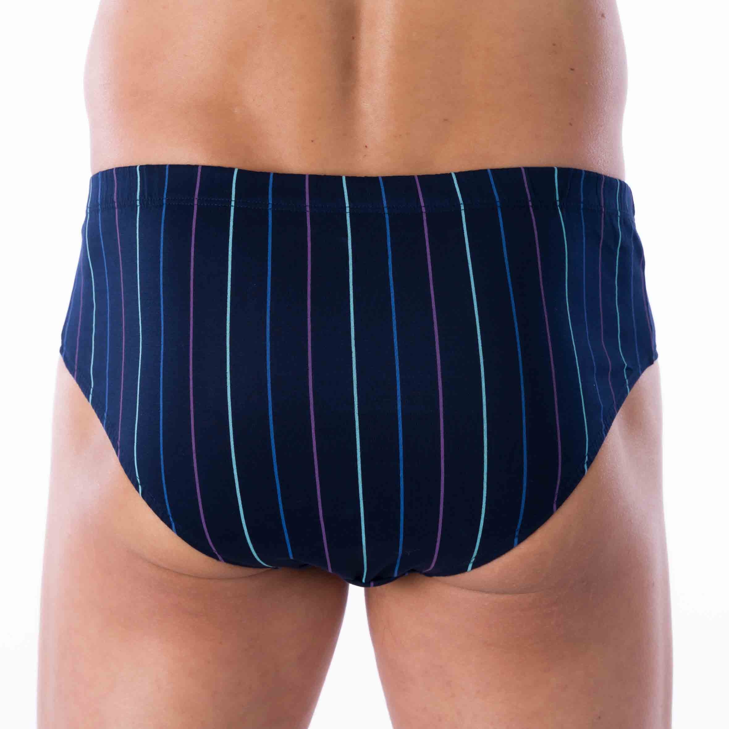Pack of 2 HIGH Waist Briefs in NAVY and BLUE Printed Mercerized Cotton Jersey