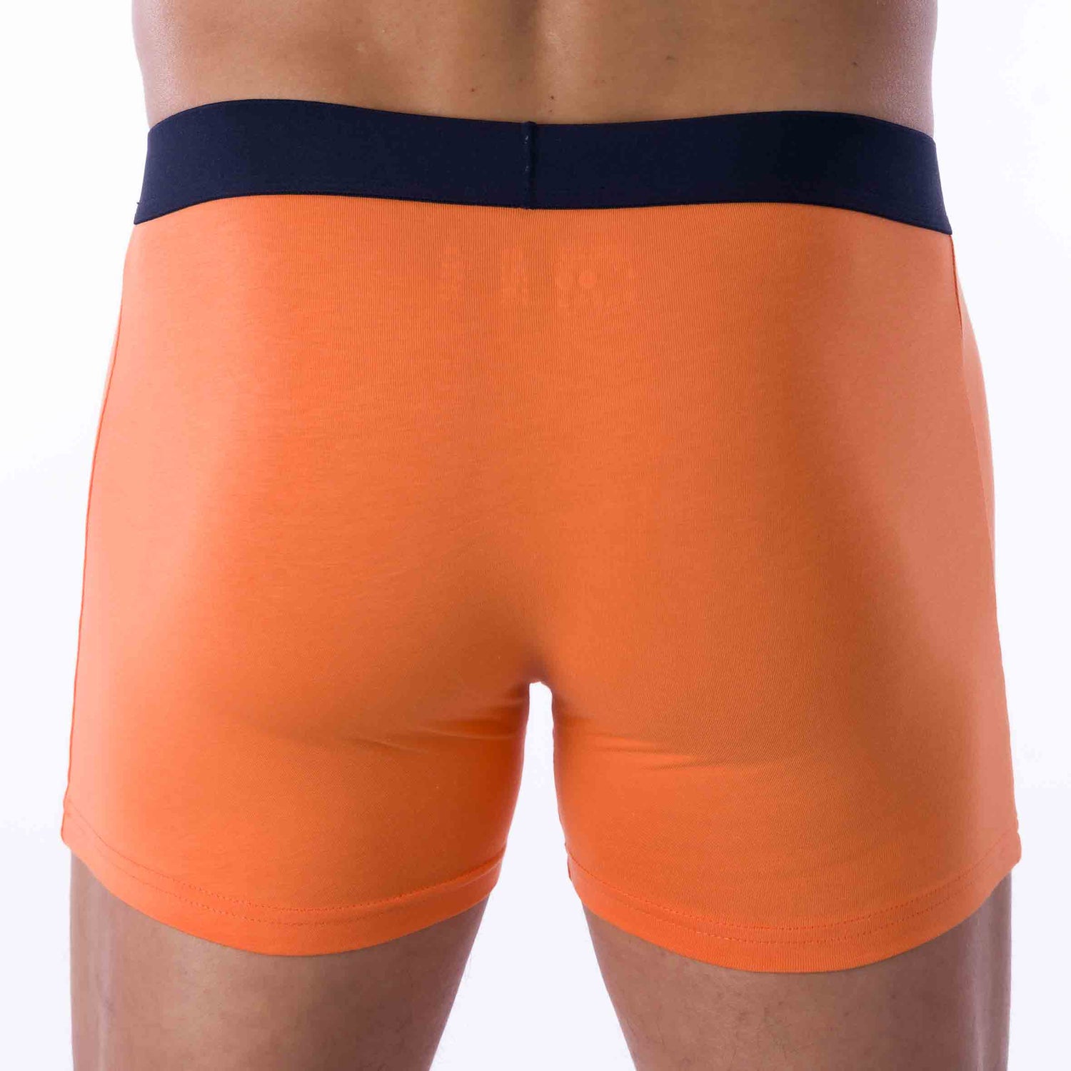 Pack of 2 Shorties in Organic Stretch Cotton Navy and Mandarin