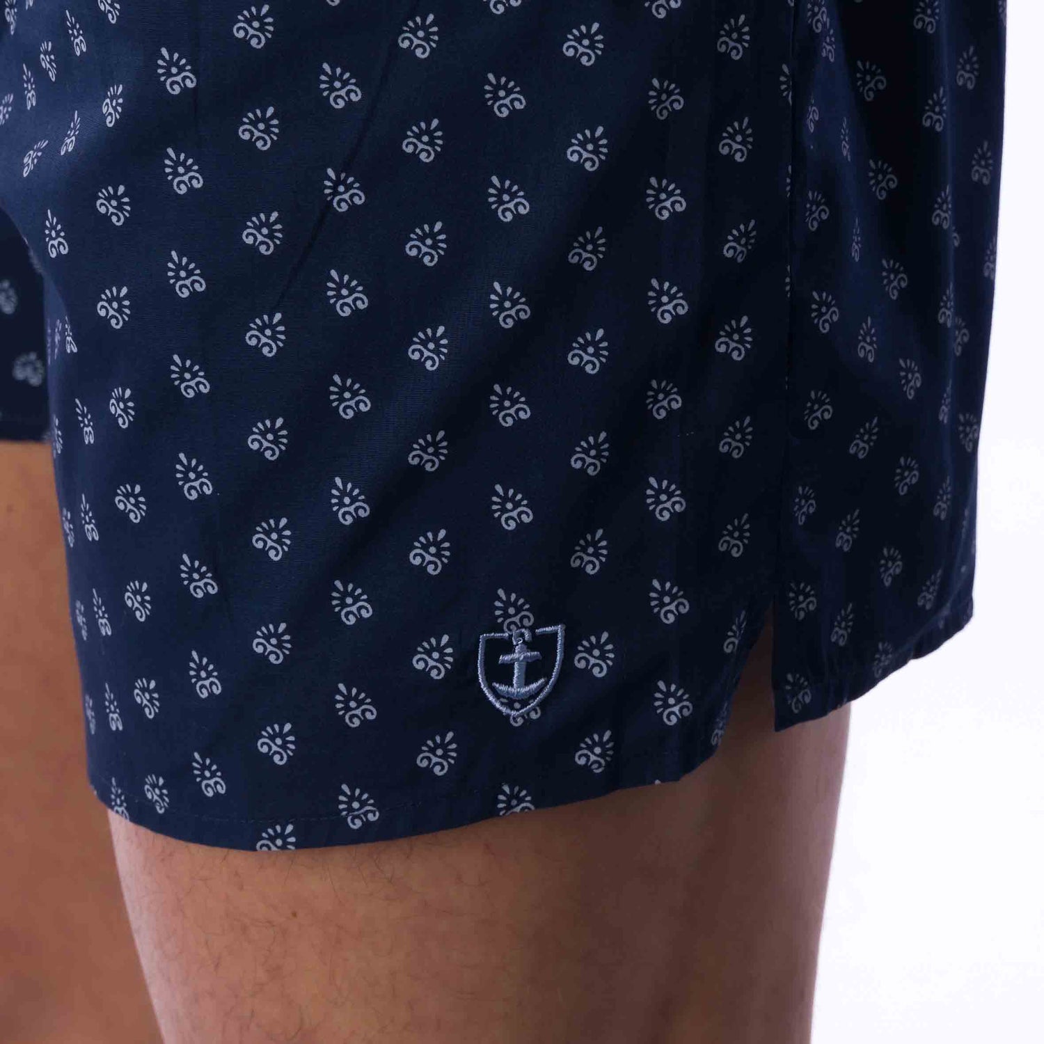Pack of 2 Navy Blue Pure Cotton Poplin Boxer Shorts