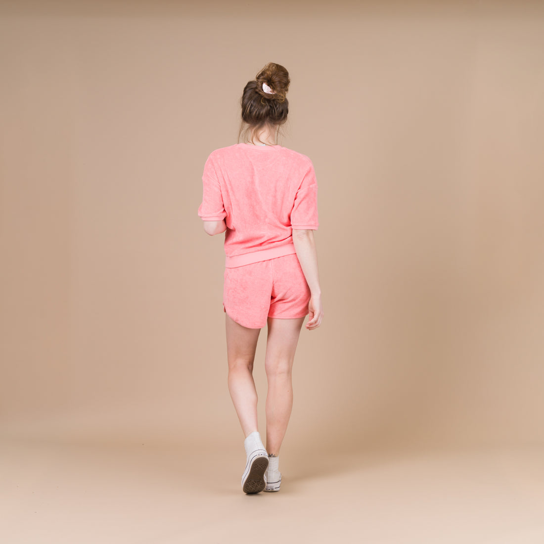 Pyjama Femme Court en Velours Eponge FRAISE CF504