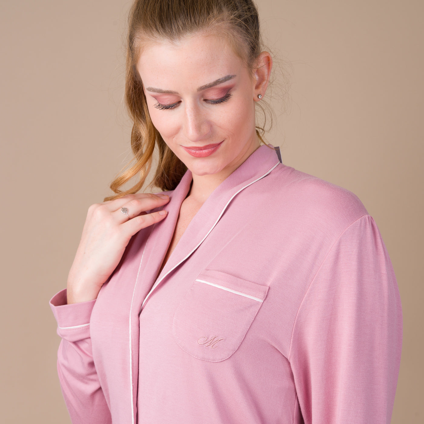 Liquette Femme Boutonn e en Maille Micromodal Stretch Rose Orchid e