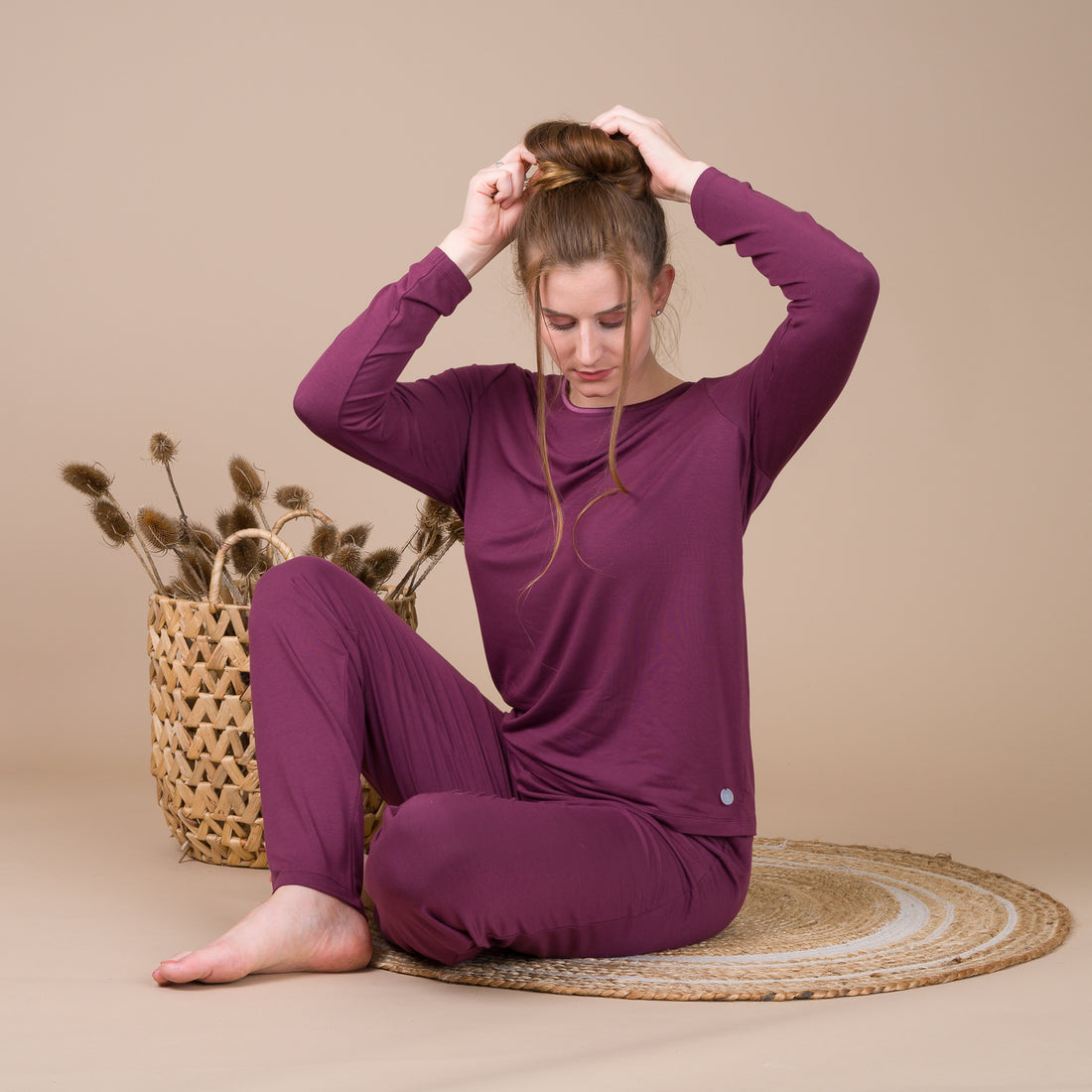 Pyjama Femme Col Rond en Maille Micromodal Stretch GRENADE BF413