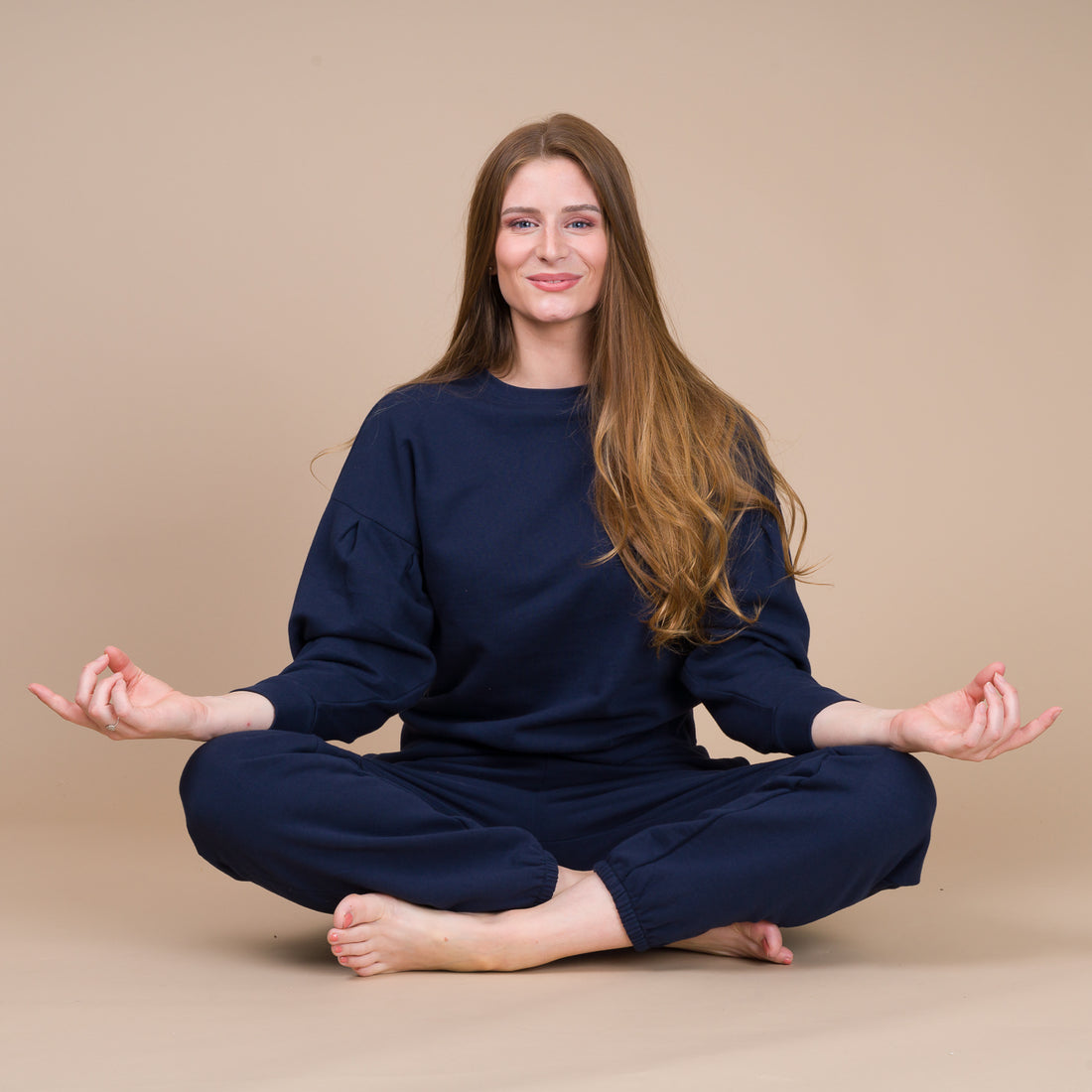 Pyjama Femme Forme Jogging en Molleton MARINE BF402