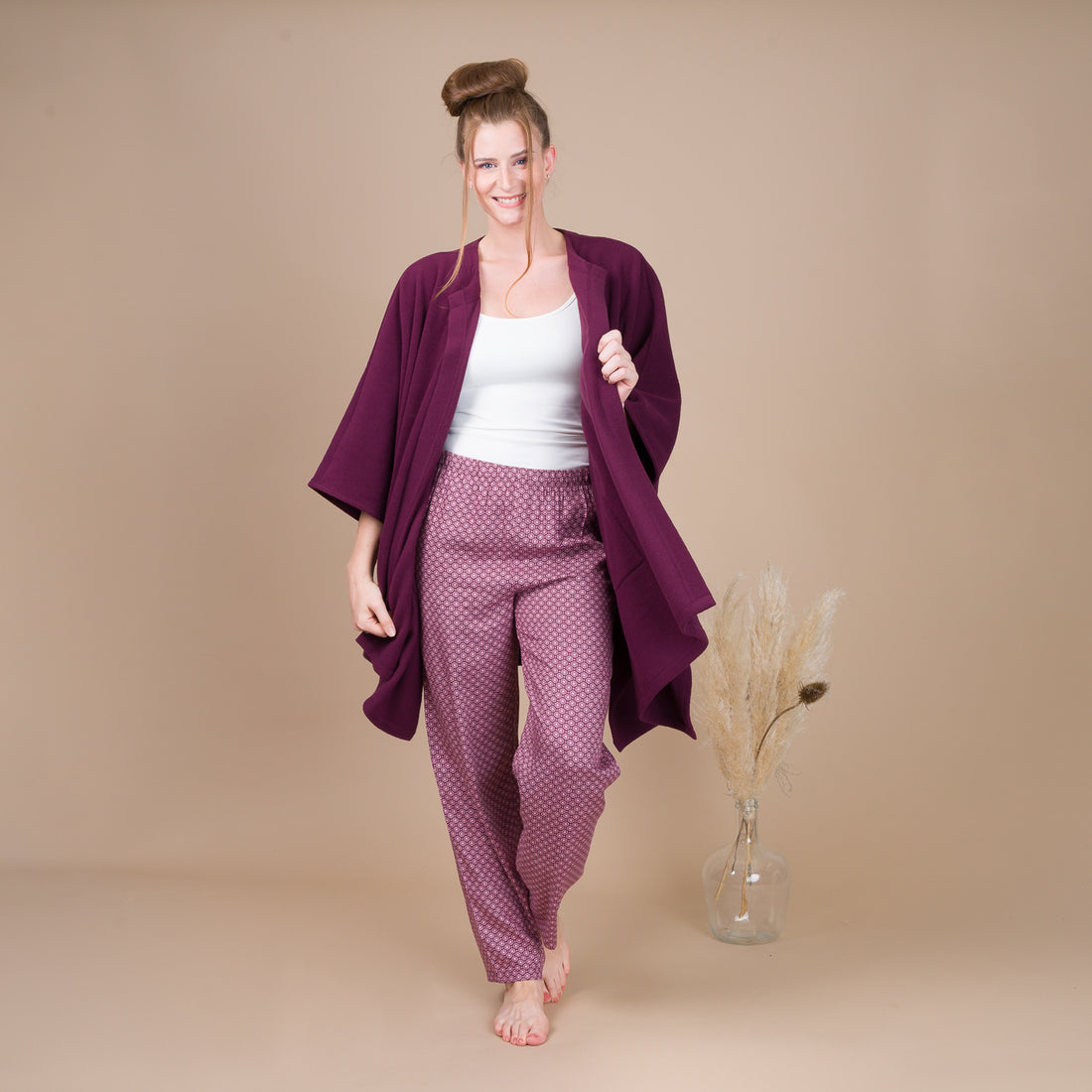 Poncho Femme en Maille Polaire SANGRIA